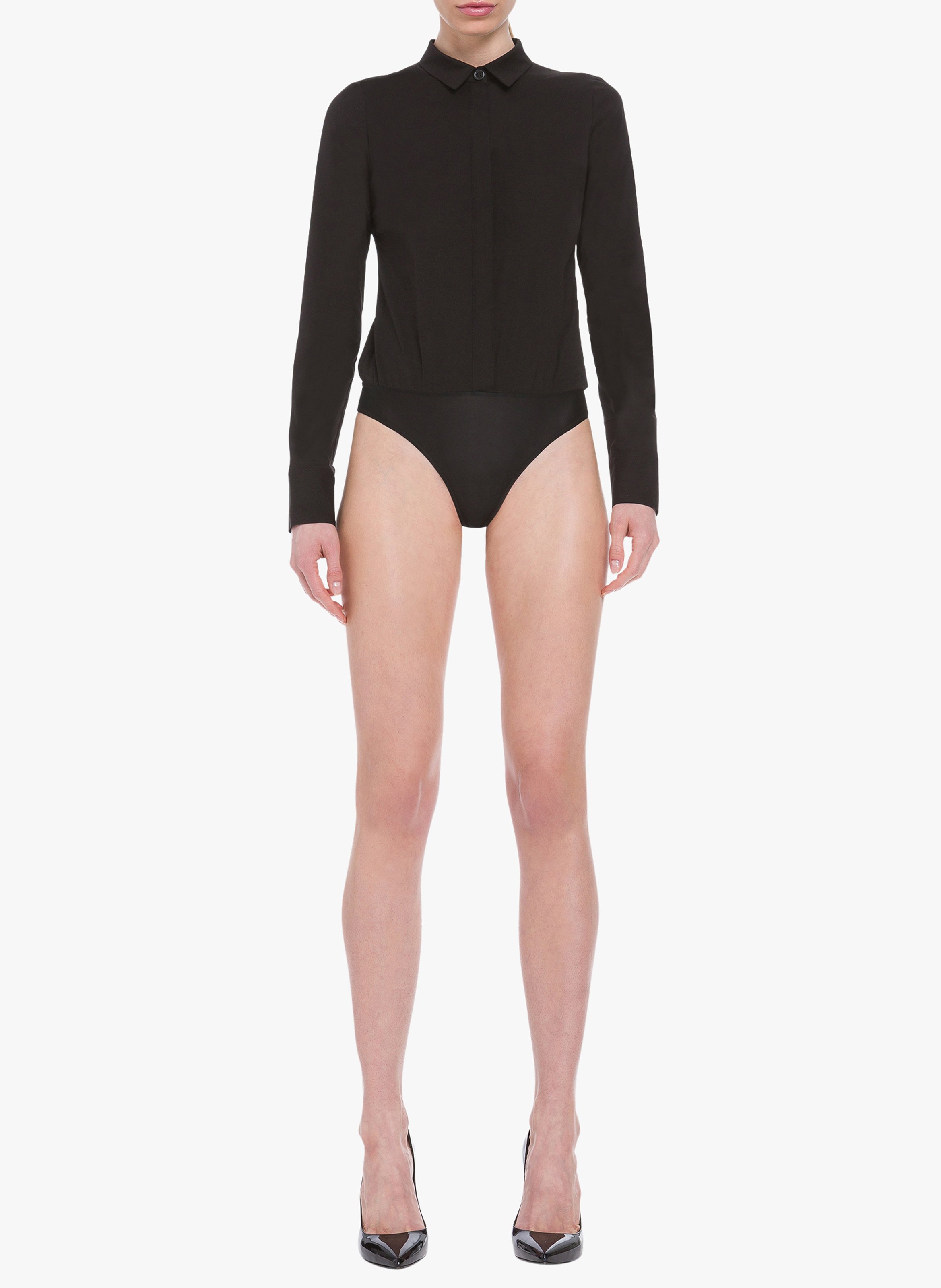 Body in popeline di cotone WOLFORD Nero
