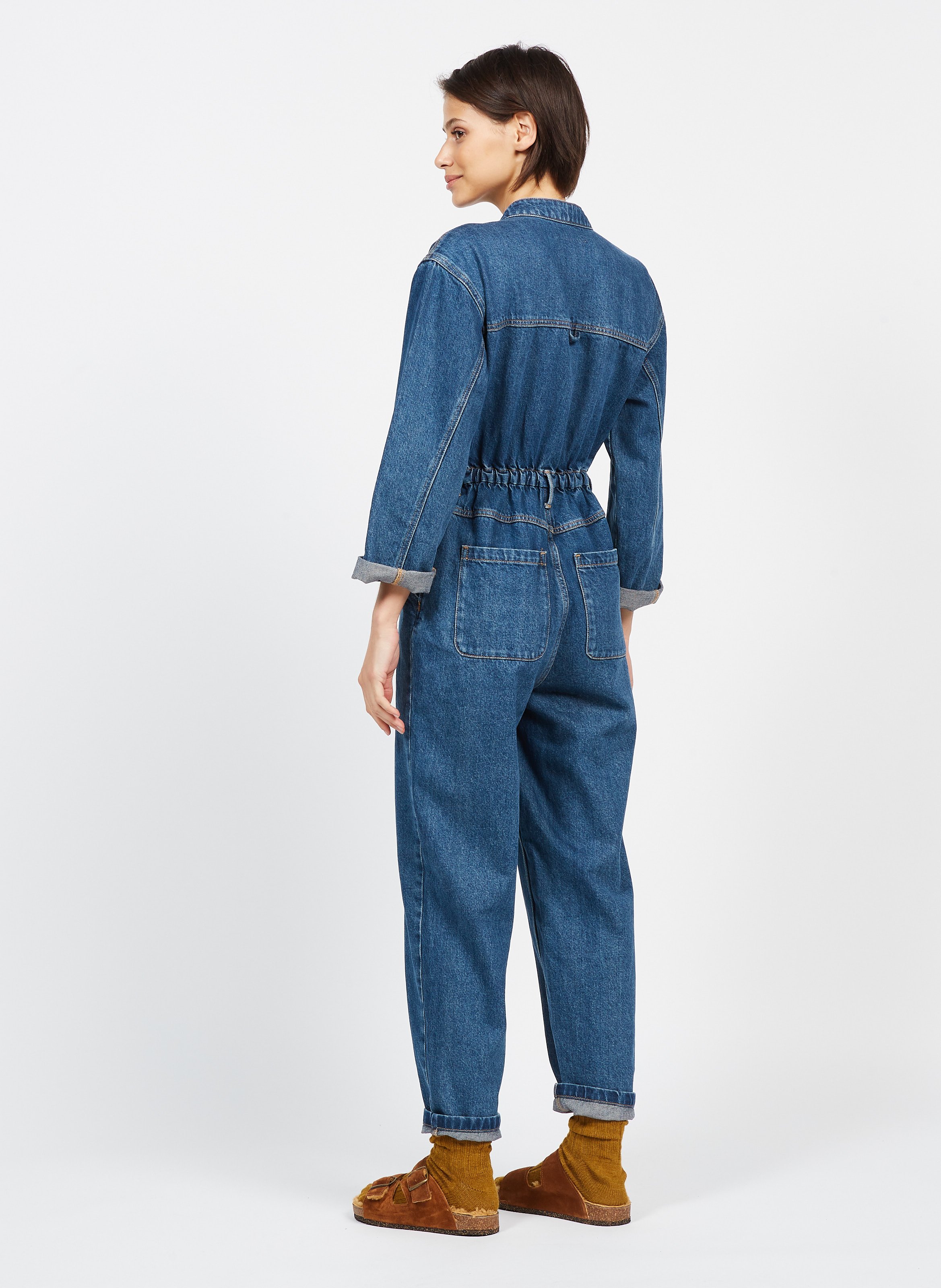 stone denim jumpsuit