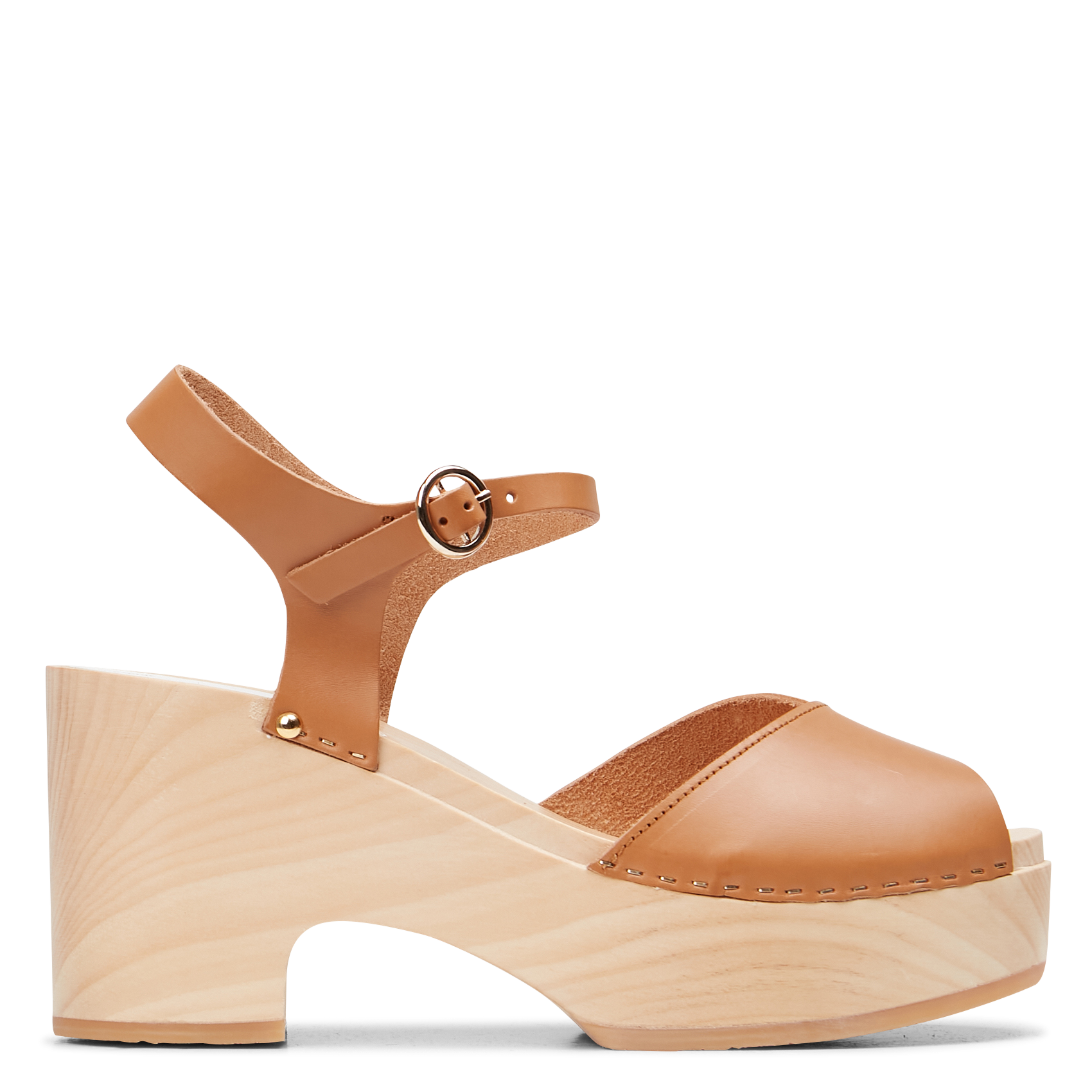 Sandales à talon en cuir  SABOTS YOUYOU Marron