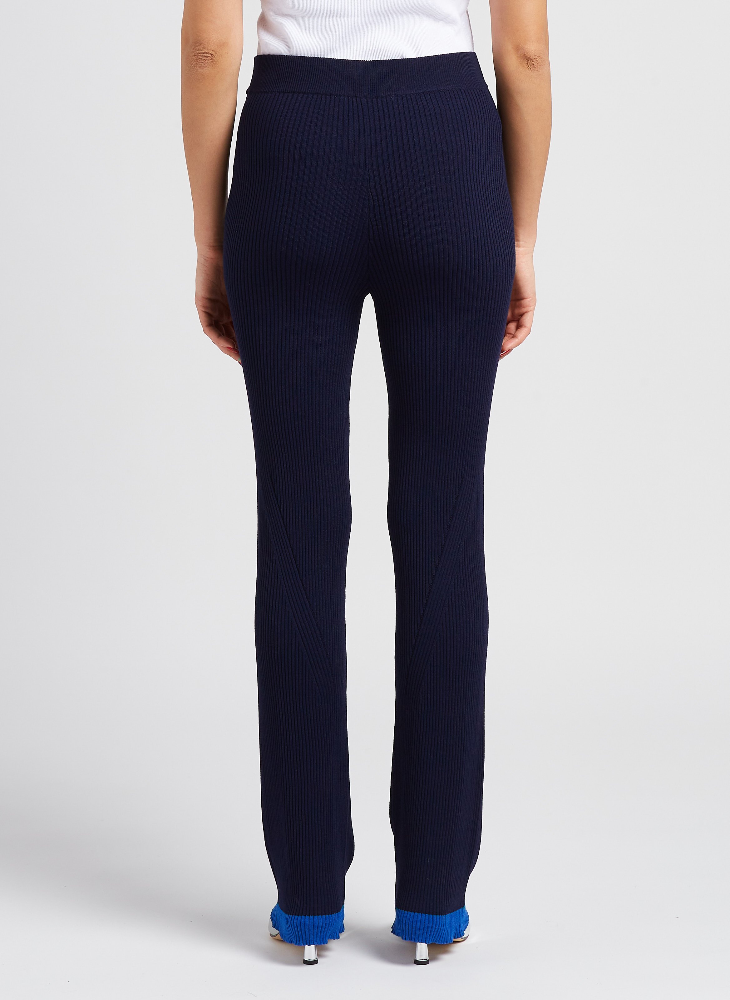 Gerippte Leggings mit geradem Schnitt SECOND FEMALE Blau