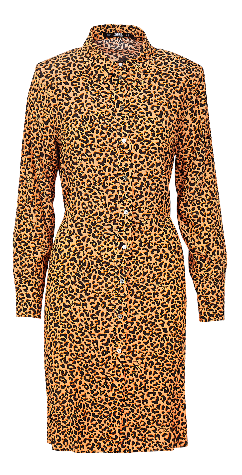 Leopard print knotted cotton midi dress KARL LAGERFELD Orange