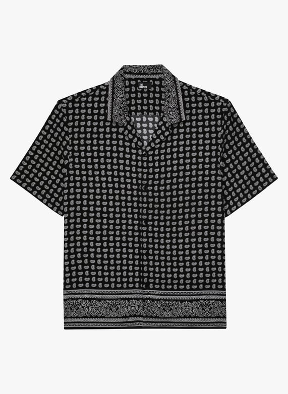 Camisa estampada con cuello clásico Black The kooples Hombre