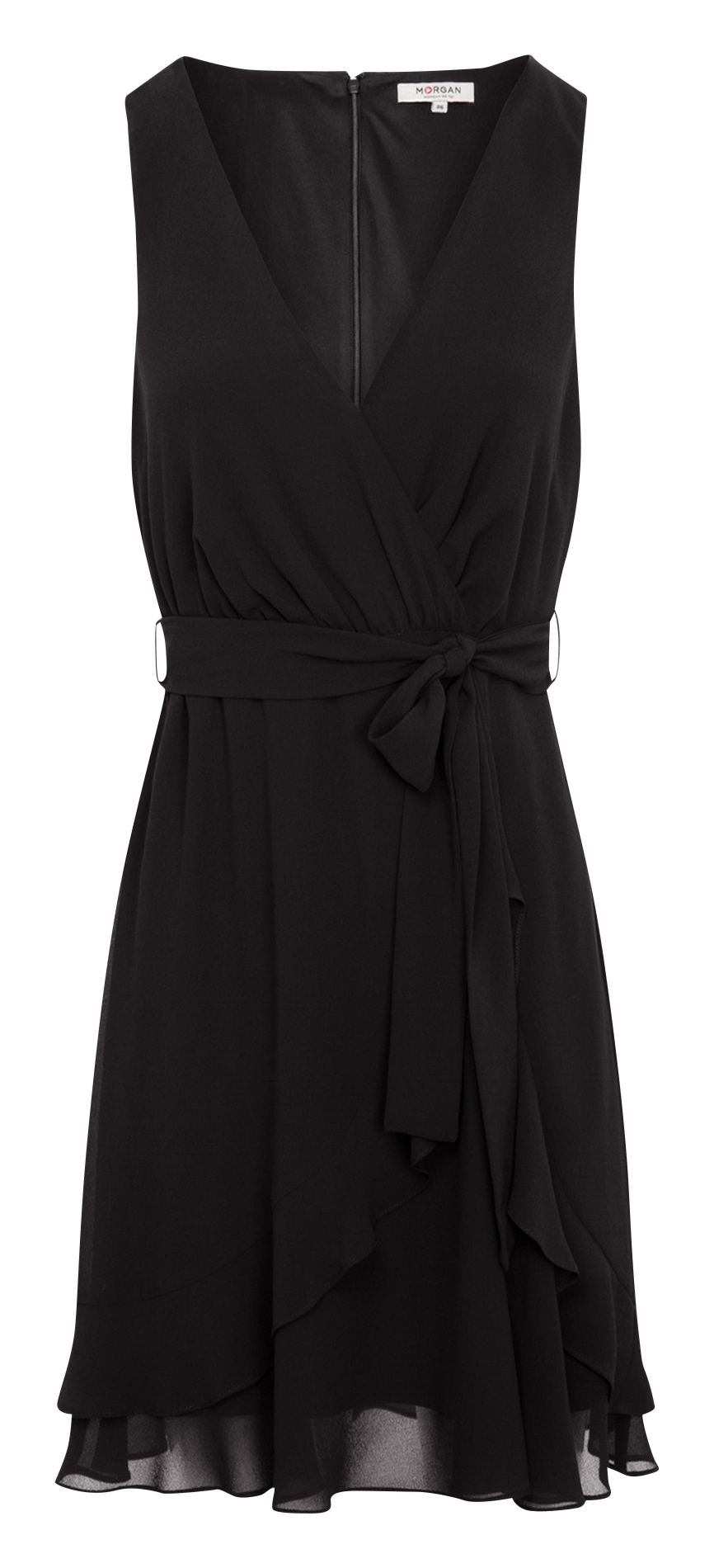 Robe courte droite col v 241-Rosval Noir Morgan Femme Place
