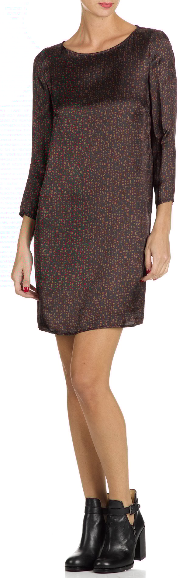 Printed straight dress ATTIC AND BARN Blue