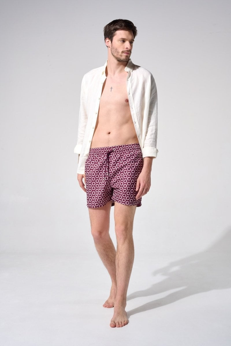 Printed swim shorts with elasticated waistband APNEE Red