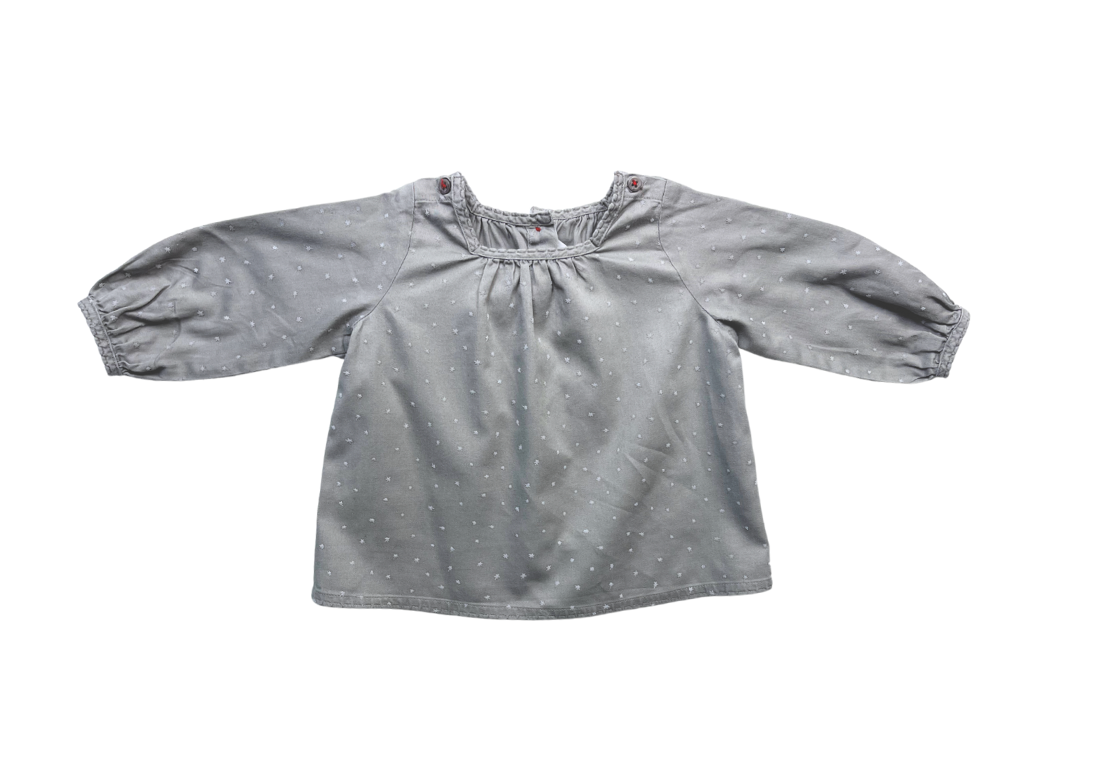 Grey Baby Blouse - 12 months PETIT BATEAU - Seconde Main Grey