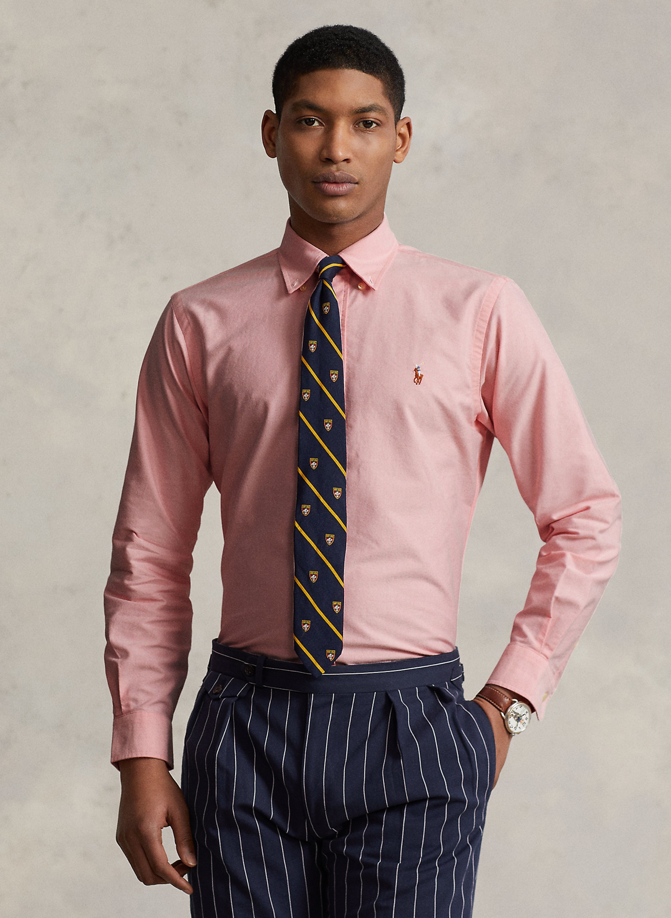Custom-fit cotton shirt POLO RALPH LAUREN Pink