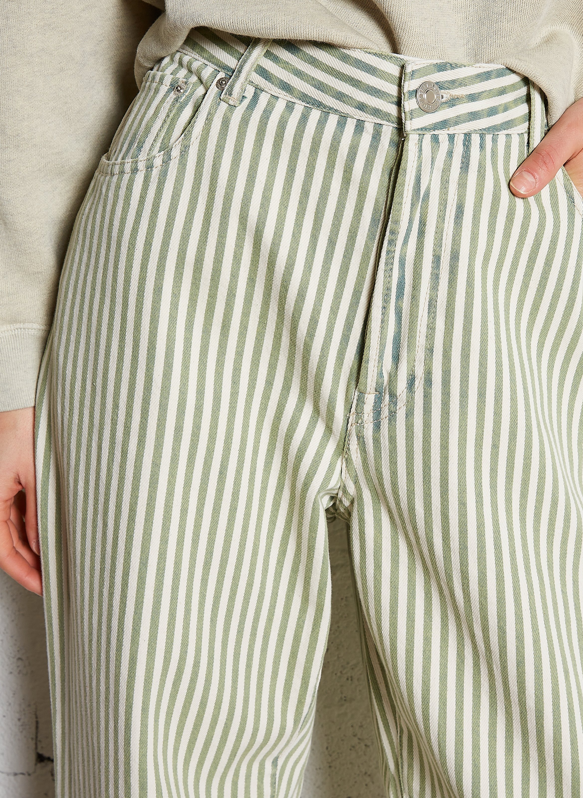 Wide striped cotton jeans BELLEROSE Blue