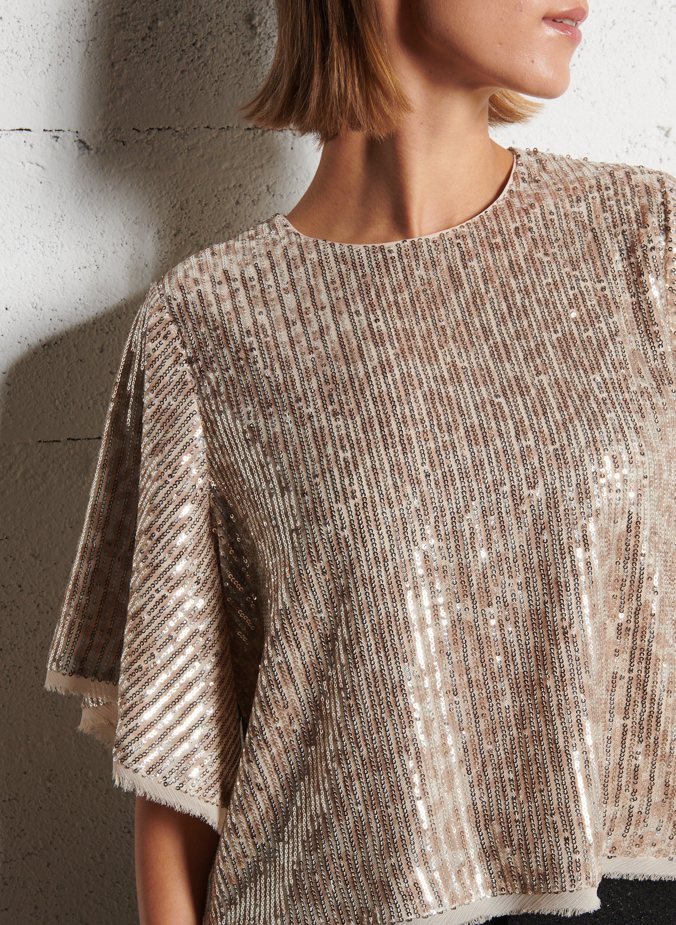 Embroidered organdie top  IKKS Beige