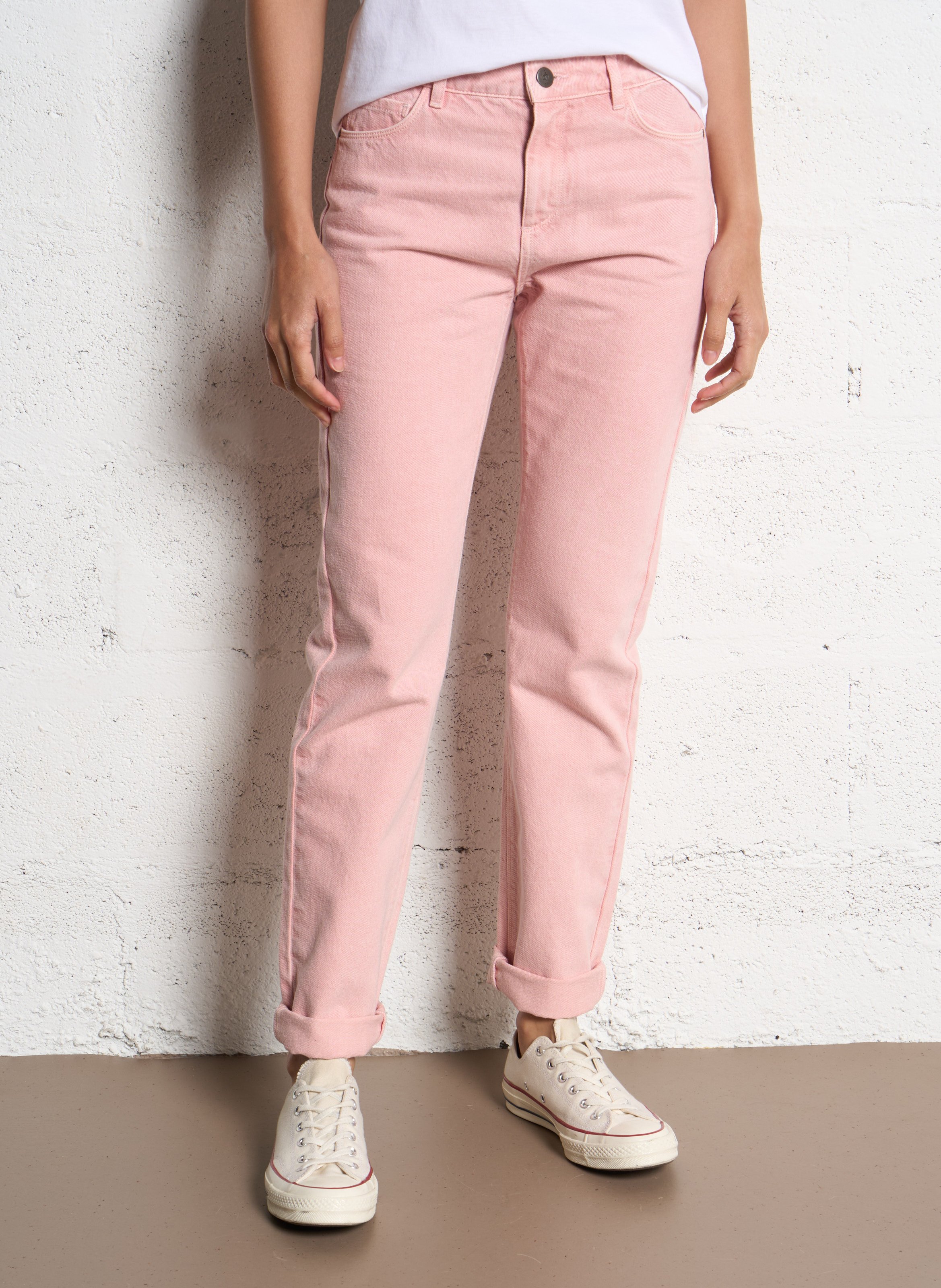 Jeans met hoge taille ONE STEP Roze