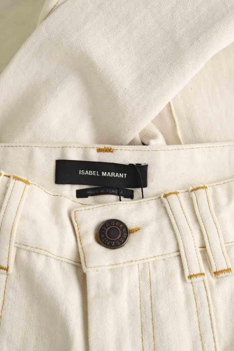Cotton straight jeans ISABEL MARANT - Seconde Main Beige