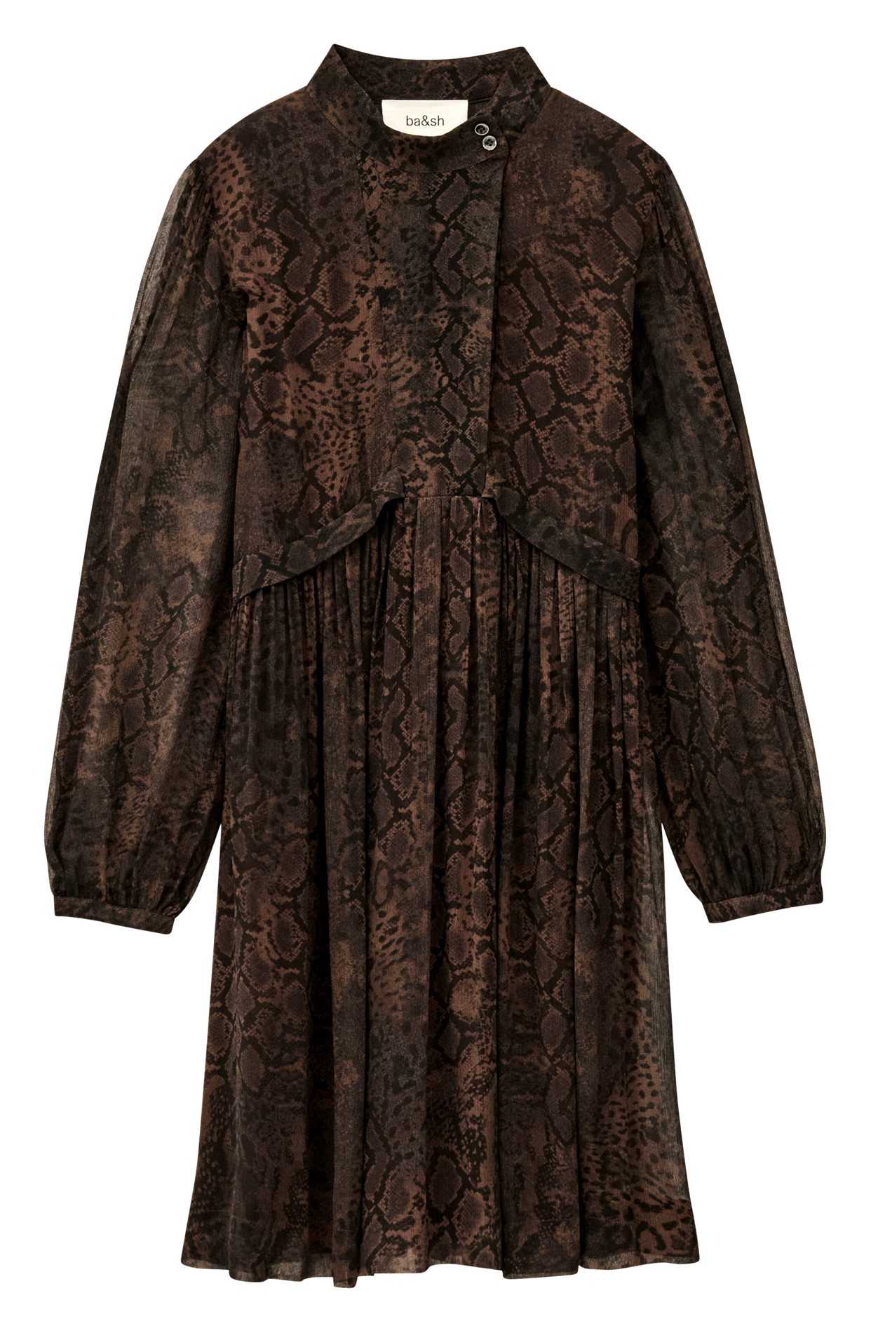 High-neck midi dress BA&SH Brown