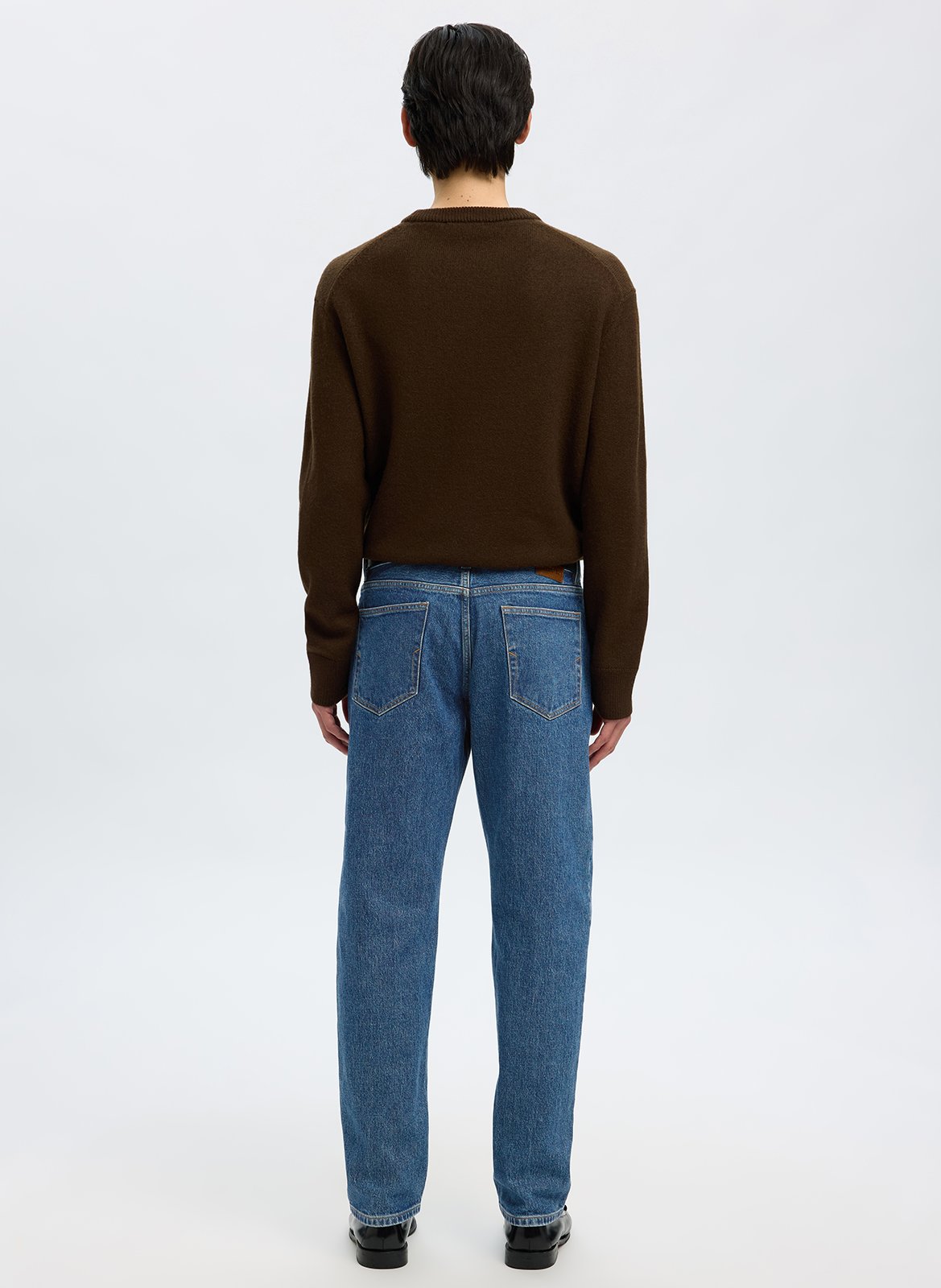 Straight organic cotton-blend jeans SELECTED Blue