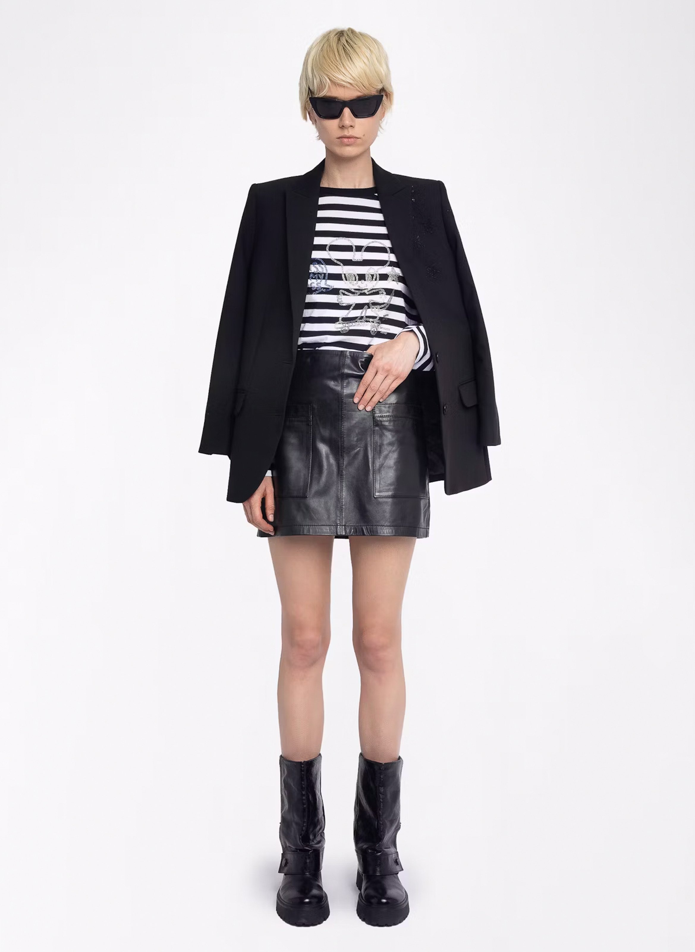 Tee-shirt droit en coton ZADIG&VOLTAIRE Noir