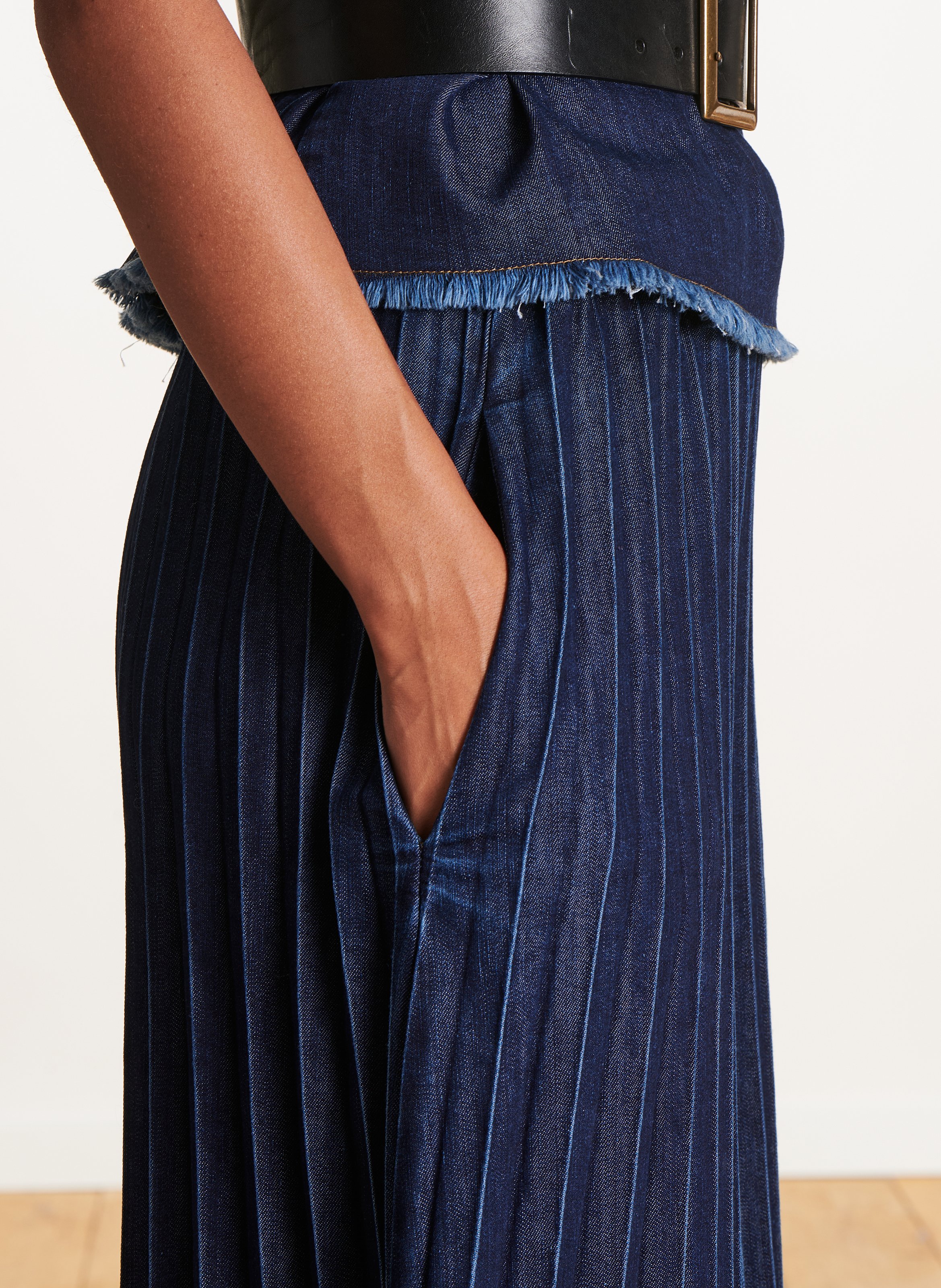 Pantalon large denim LA FEE MARABOUTEE Bleu