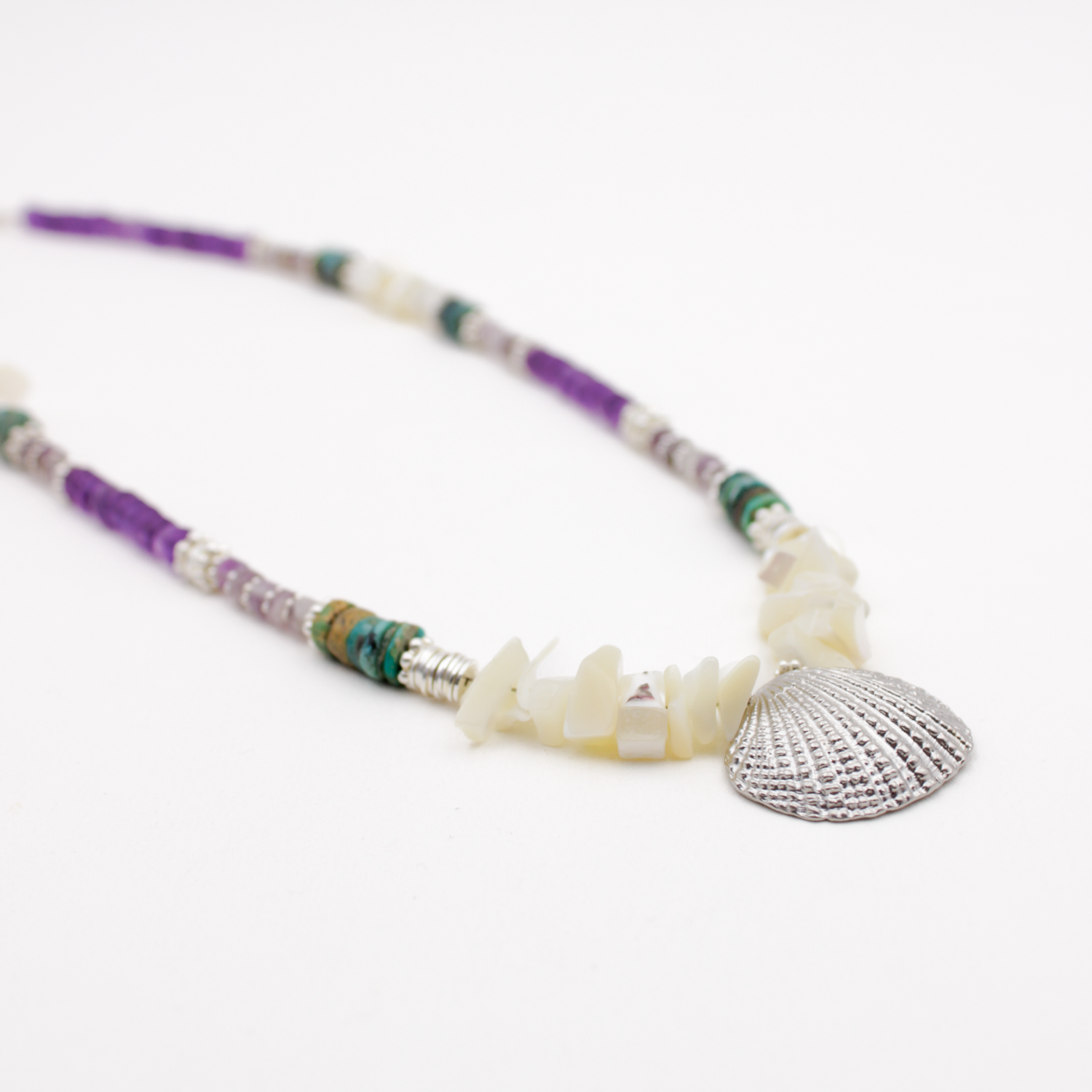 Collier long heishi coquillage - joanne L'ATELIER DES DAMES Argent