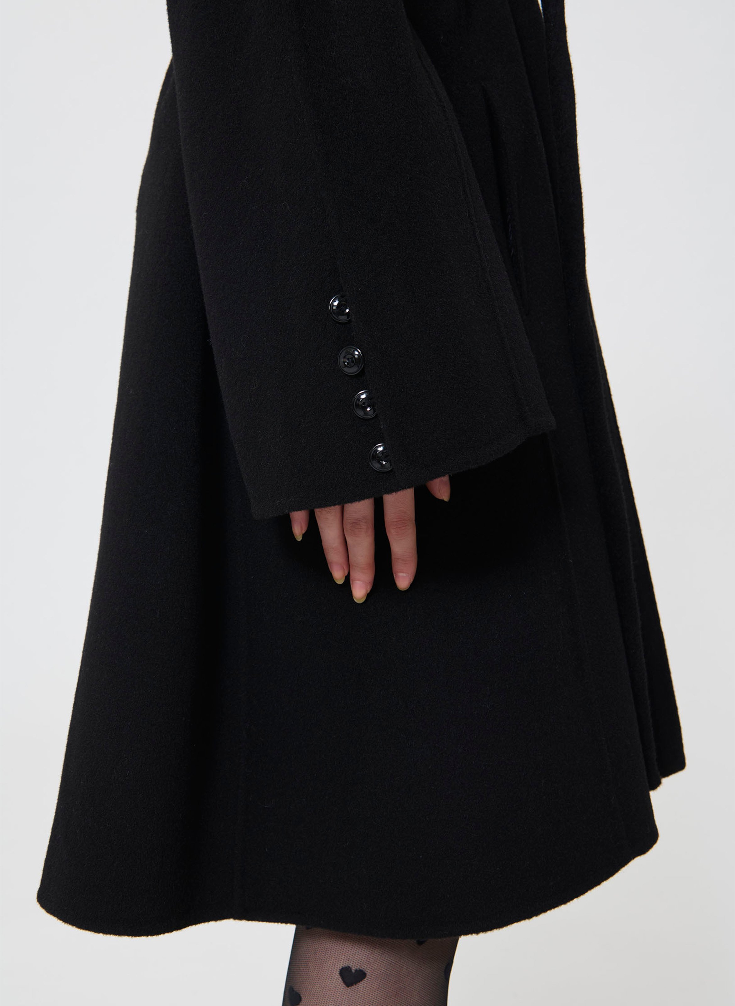 Cappotto a collo alto in misto lana TARA JARMON Nero