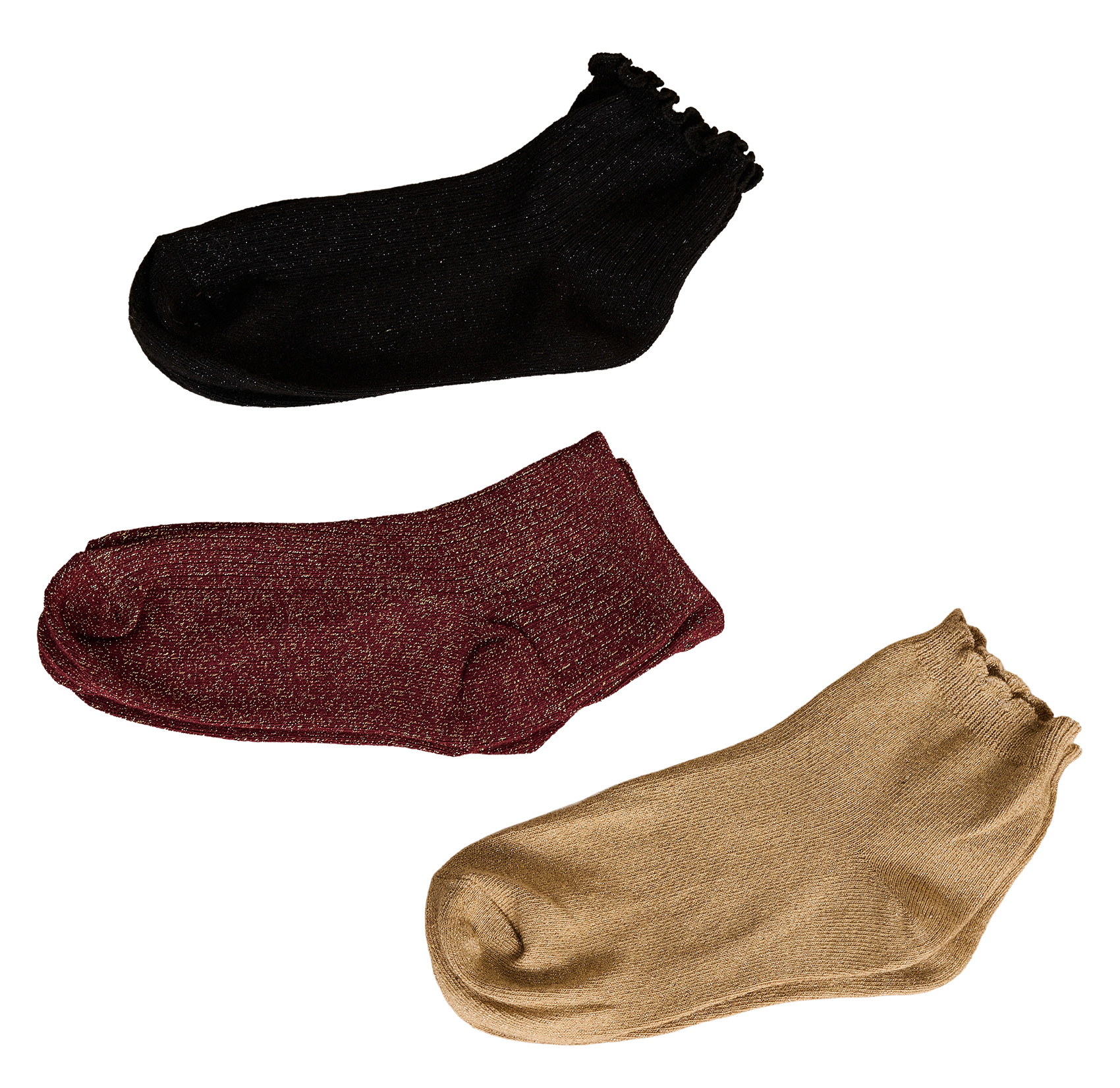 Lot de trois paires de chaussettes en coton mélangé LA FEE MARABOUTEE Noir