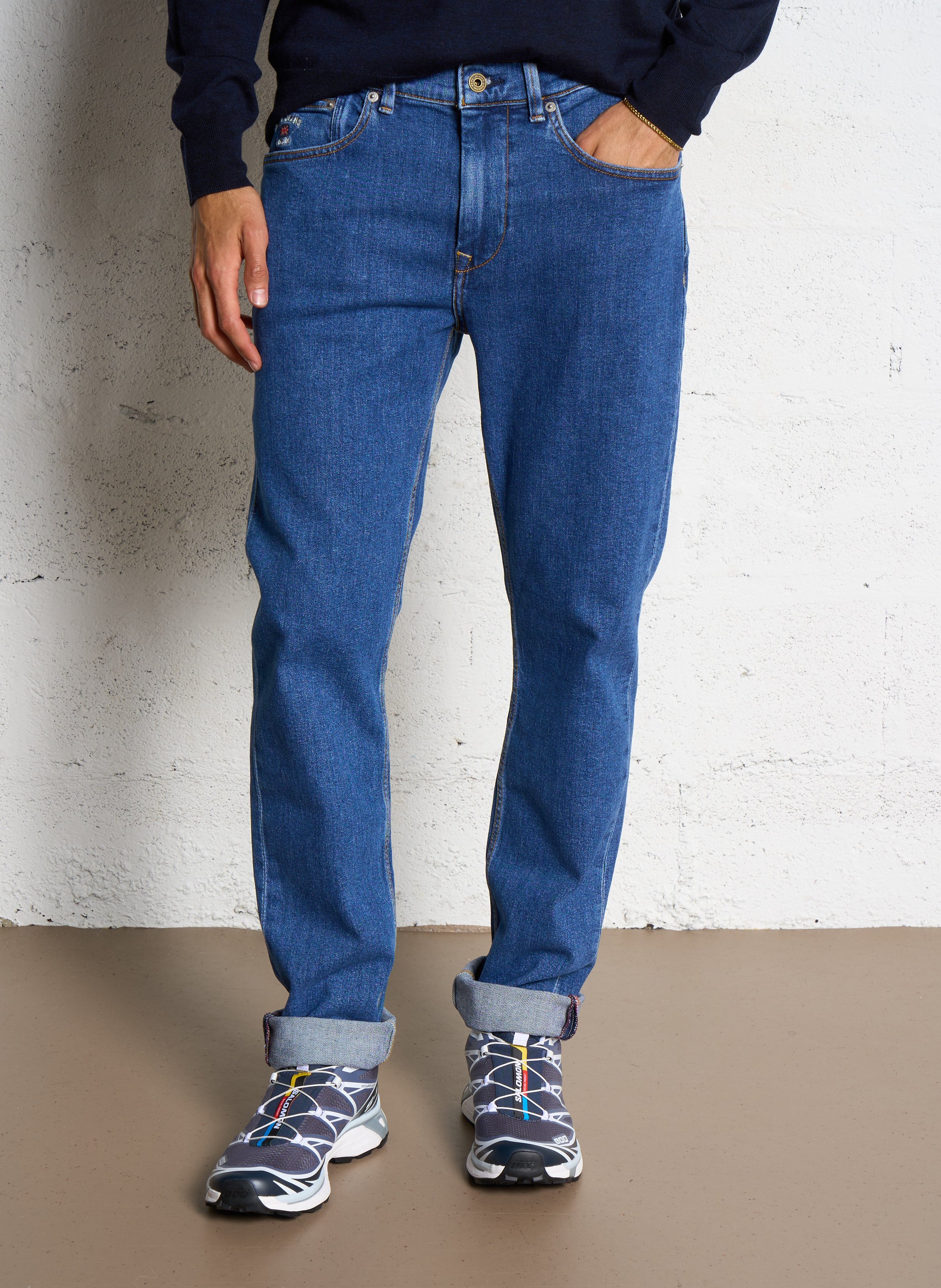 - Straight-leg jeans
- 5 pockets
- Straight cut
- Faded effect PEPE JEANS Blue