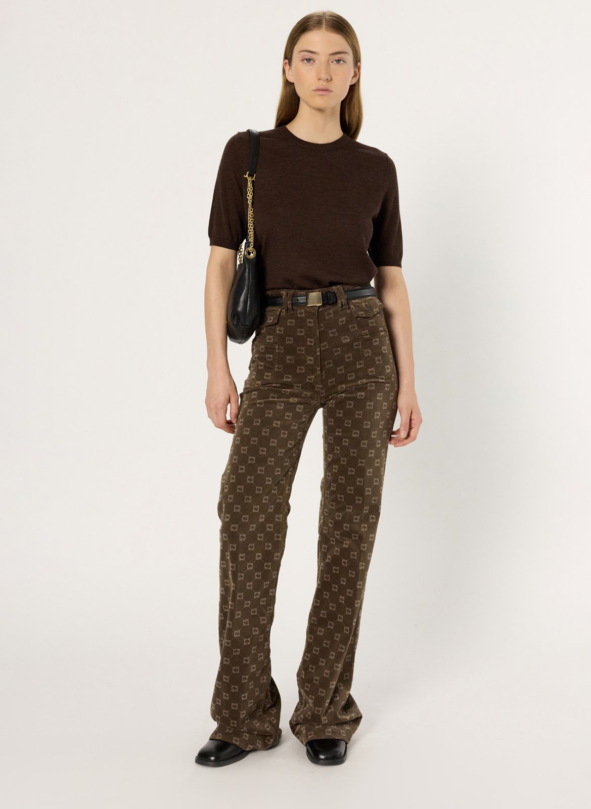 Pull col rond en laine  GERARD DAREL Marron