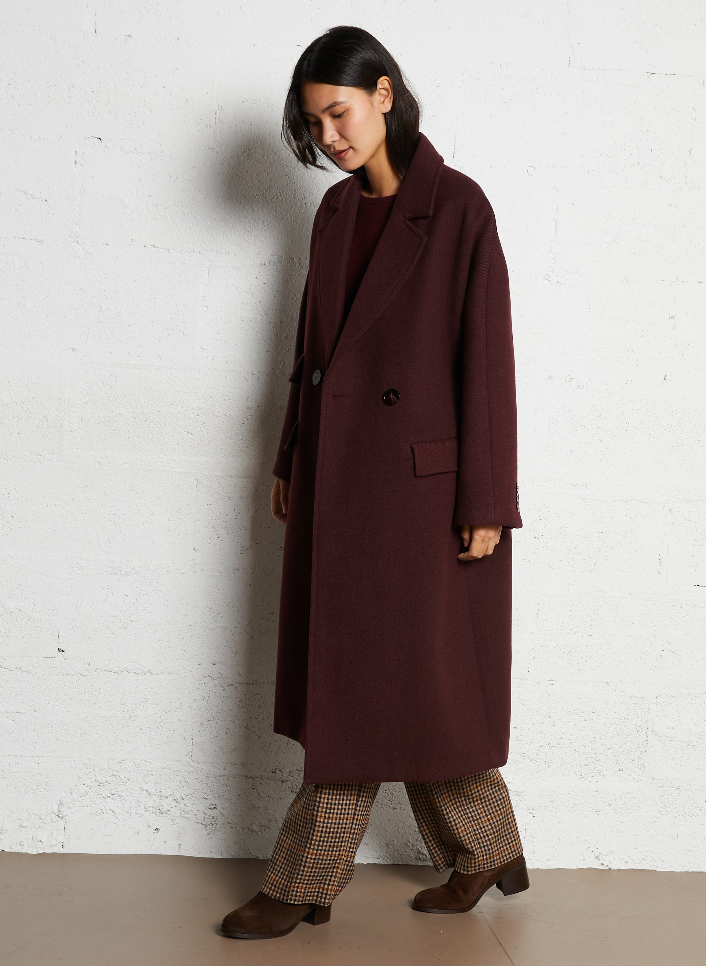 Manteau col tailleur  IMPERIAL Rouge