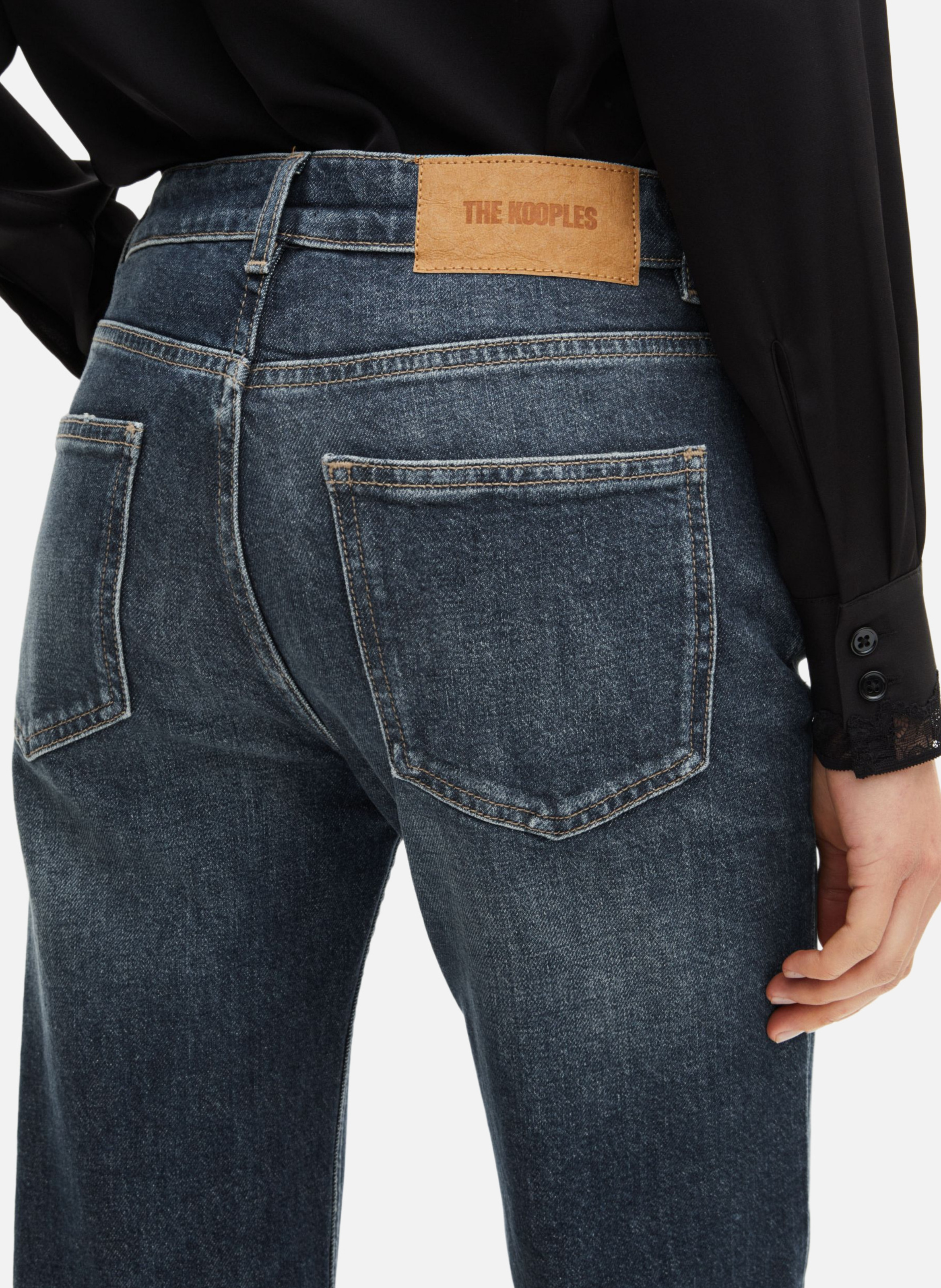 Straight cotton-blend pants THE KOOPLES Blue