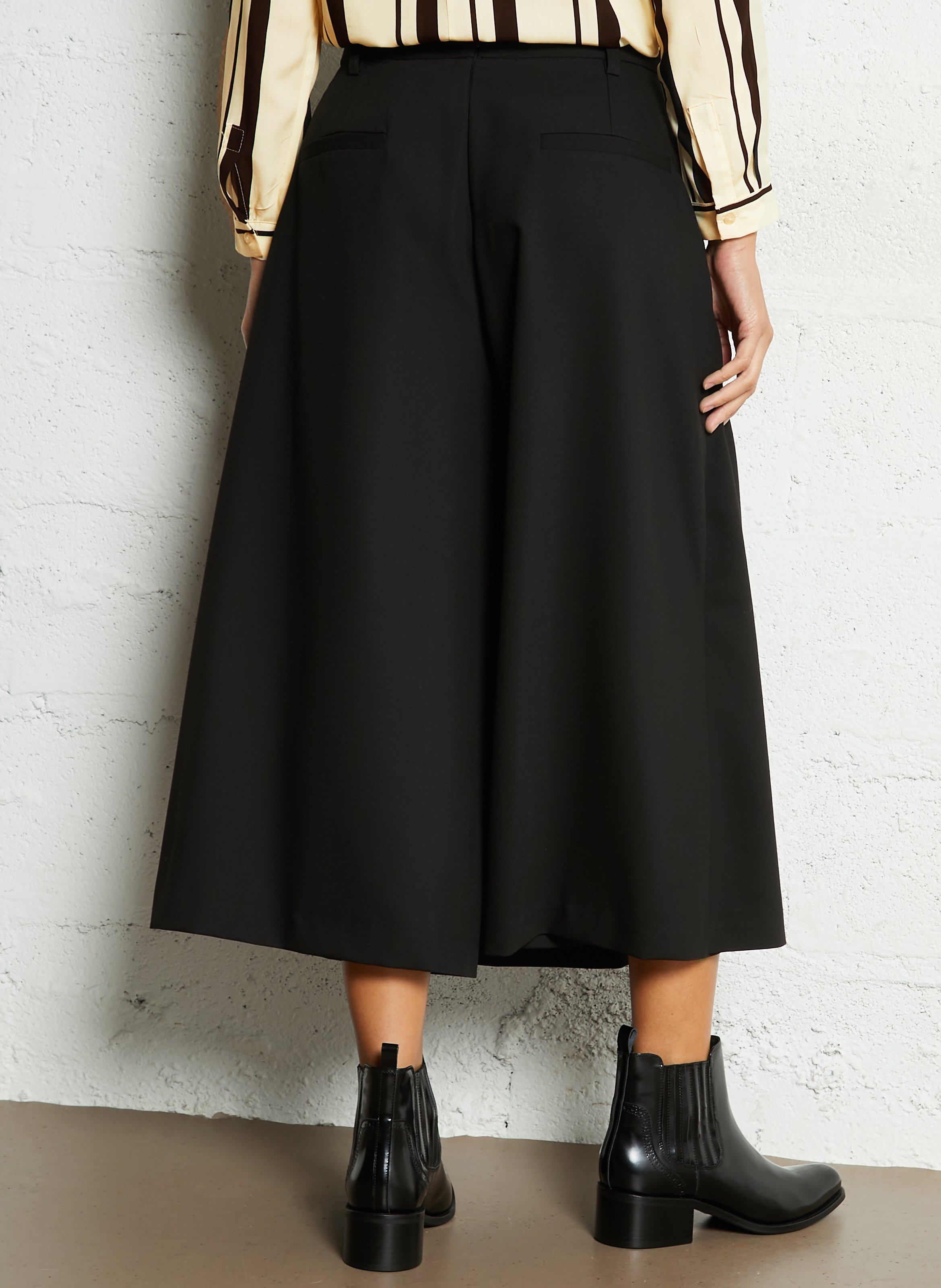 Bermuda jupe culotte à pinces uni  IMPERIAL Noir