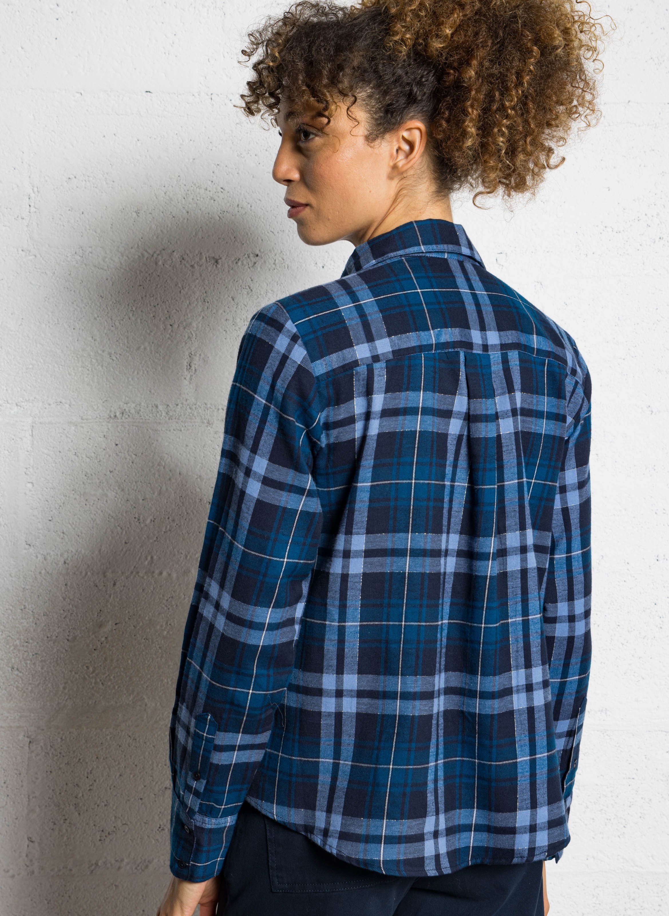 Chemise coton col classique  SUD EXPRESS Bleu