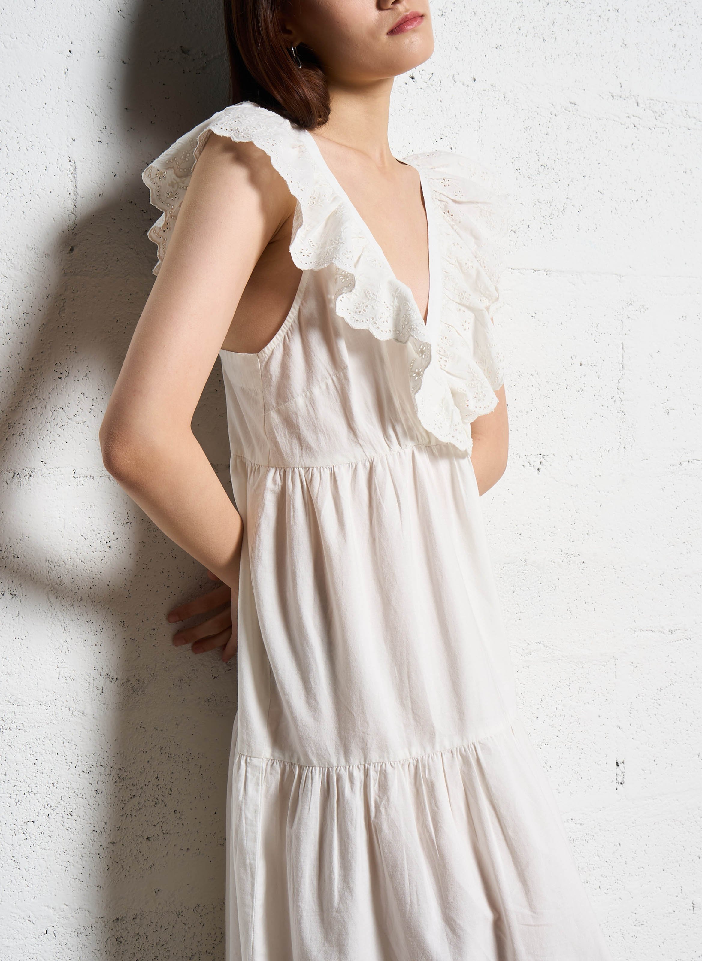 Robe longue ample en coton EMILE ET IDA Blanc