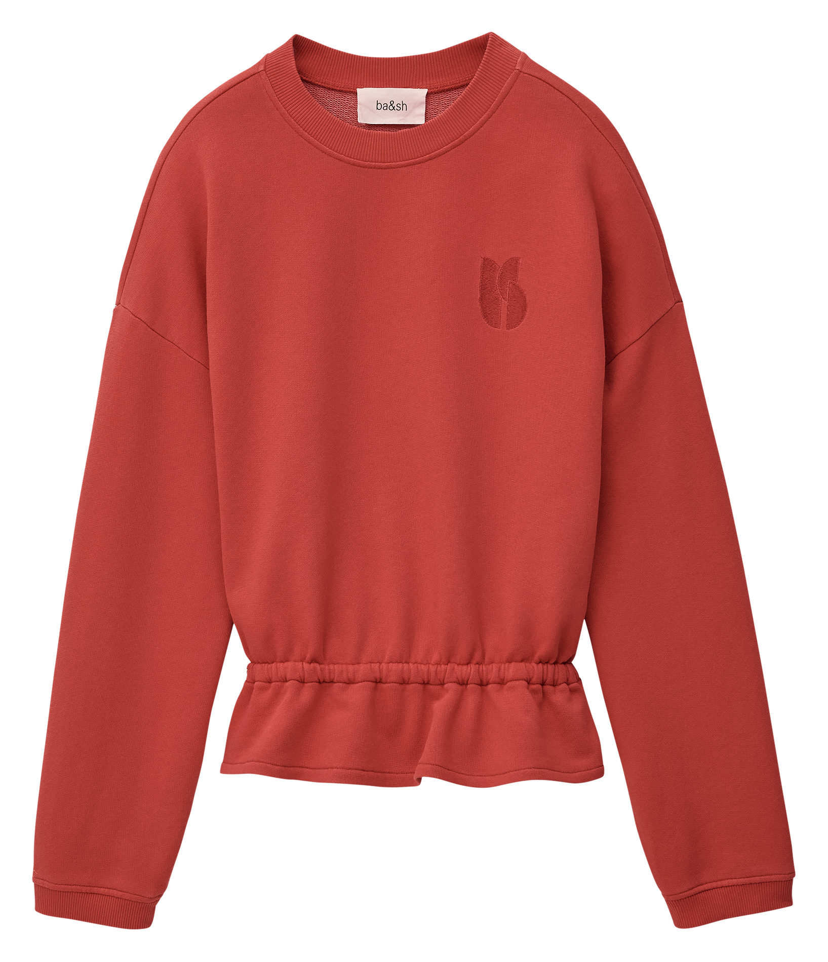 Sweat col rond en coton mélangé BA&SH Rouge