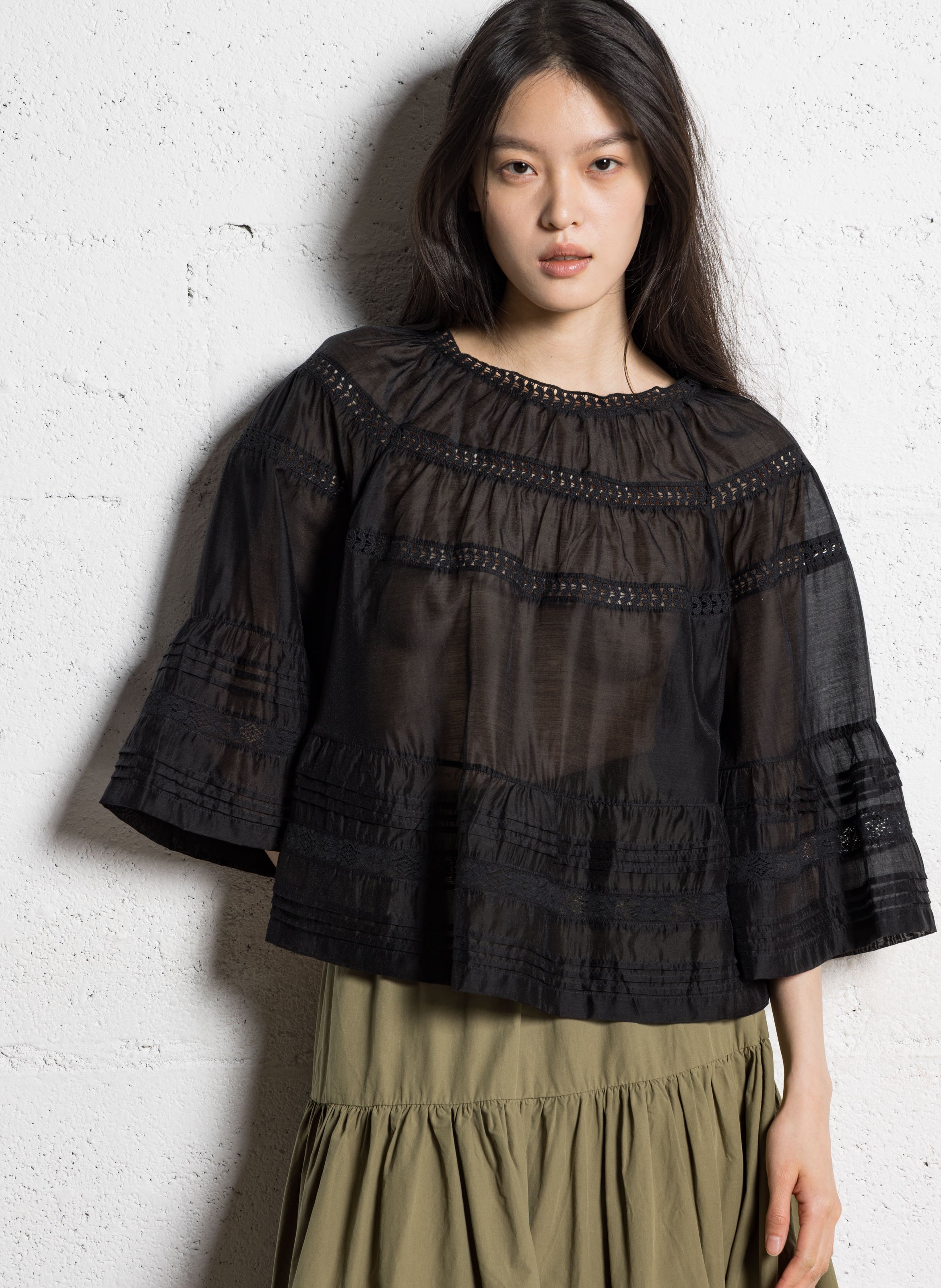 Weites Baumwoll-T-Shirt JC SOPHIE Schwarz