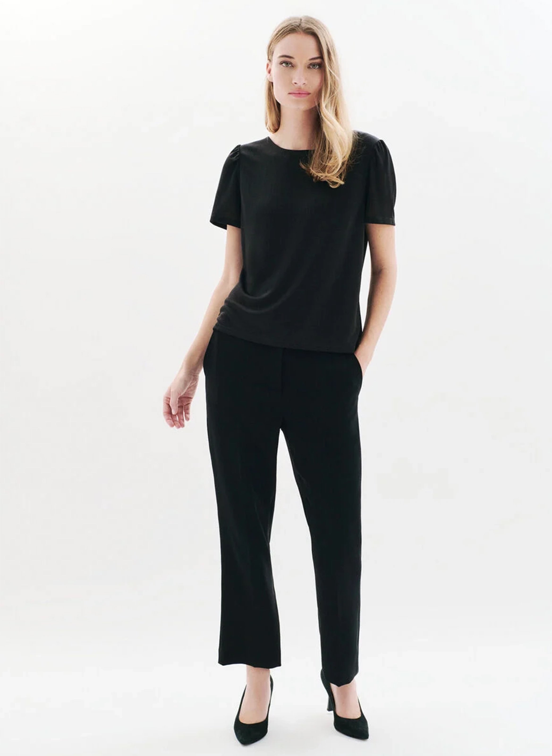 Metallic round-neck T-shirt CAROLL Black