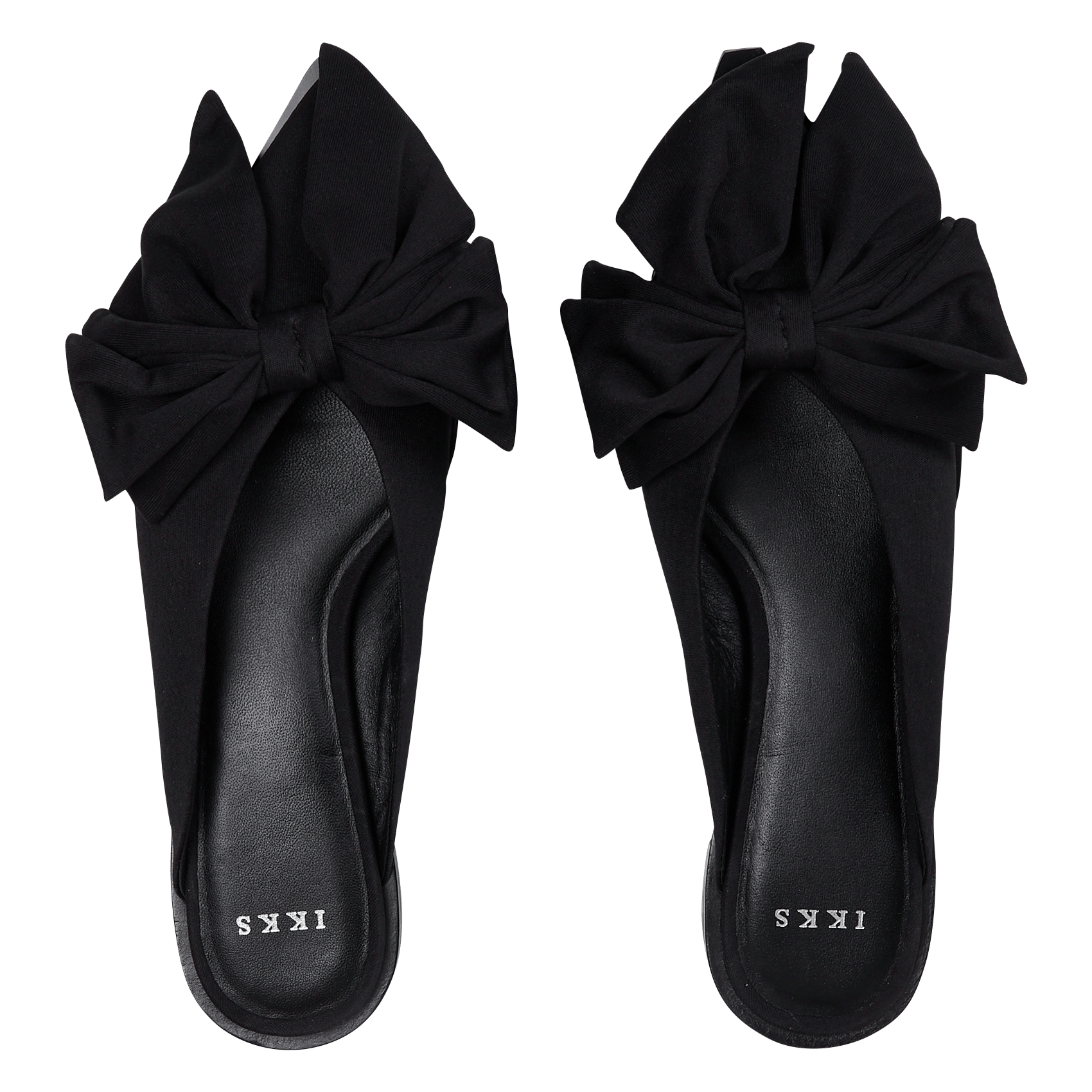 Flat oversized bow mules IKKS Black