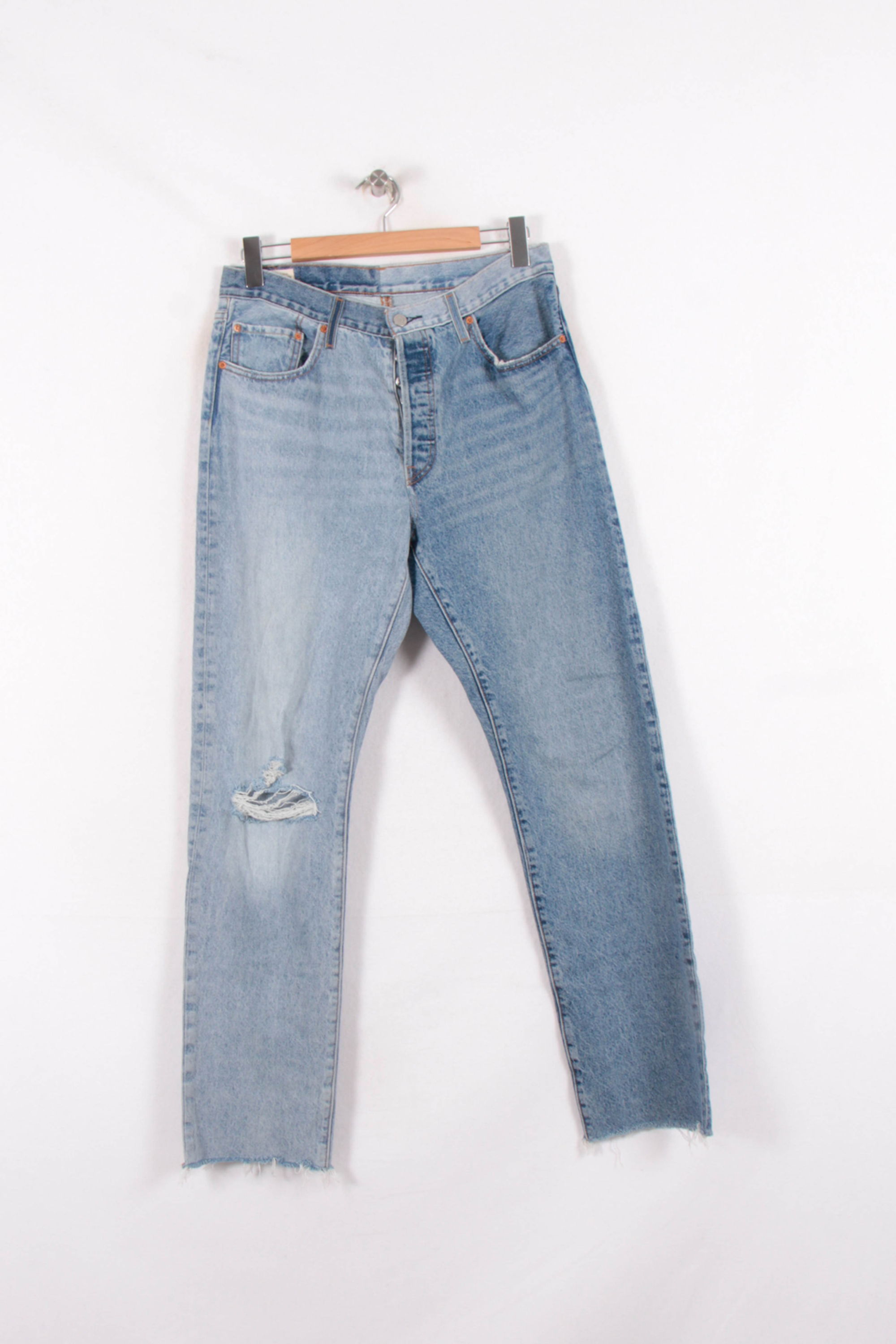 Cropped slim jeans with studs LEVI'S - Seconde main Blue