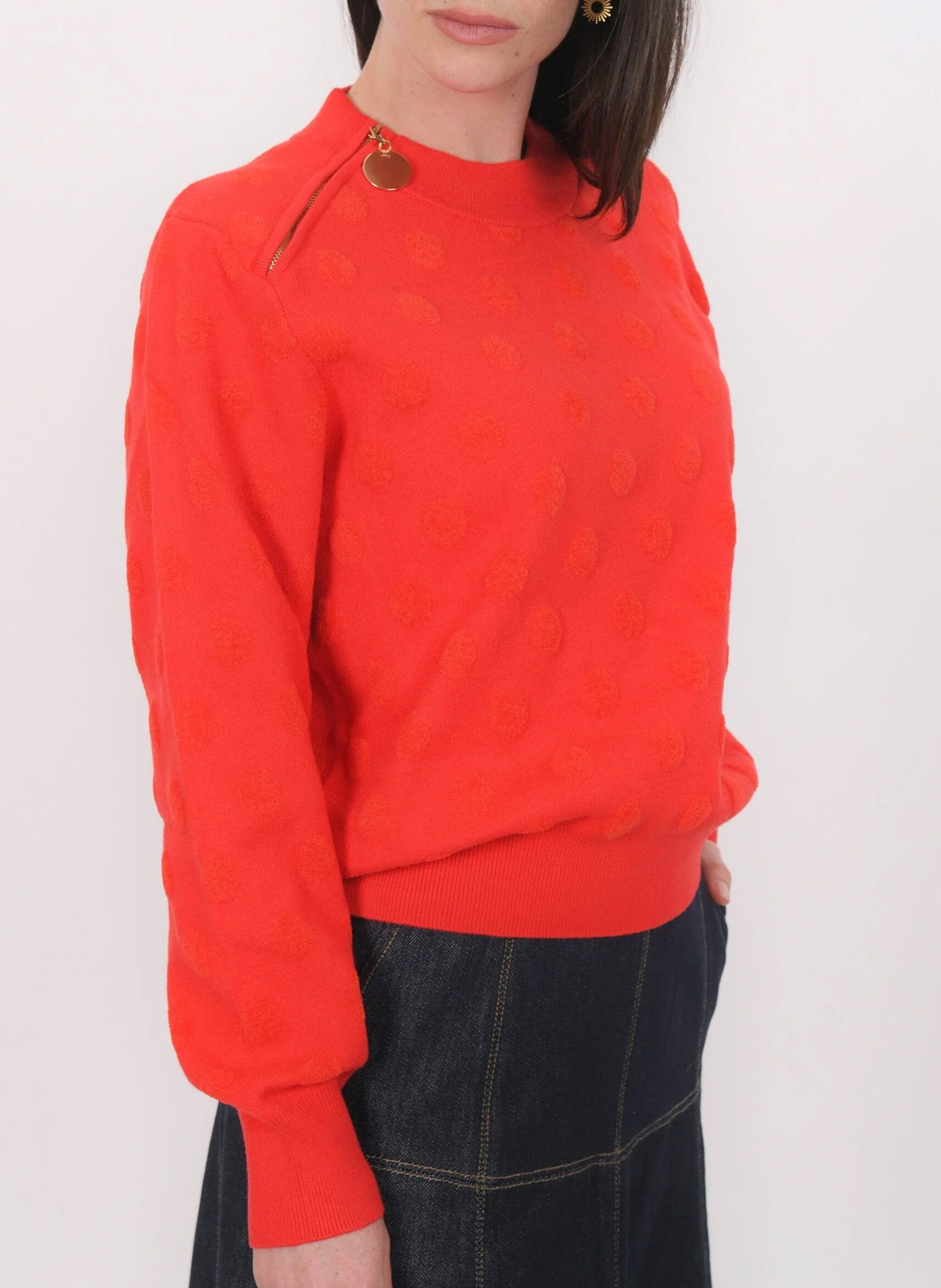 Pull oversize col rond  KOOKAI Rouge