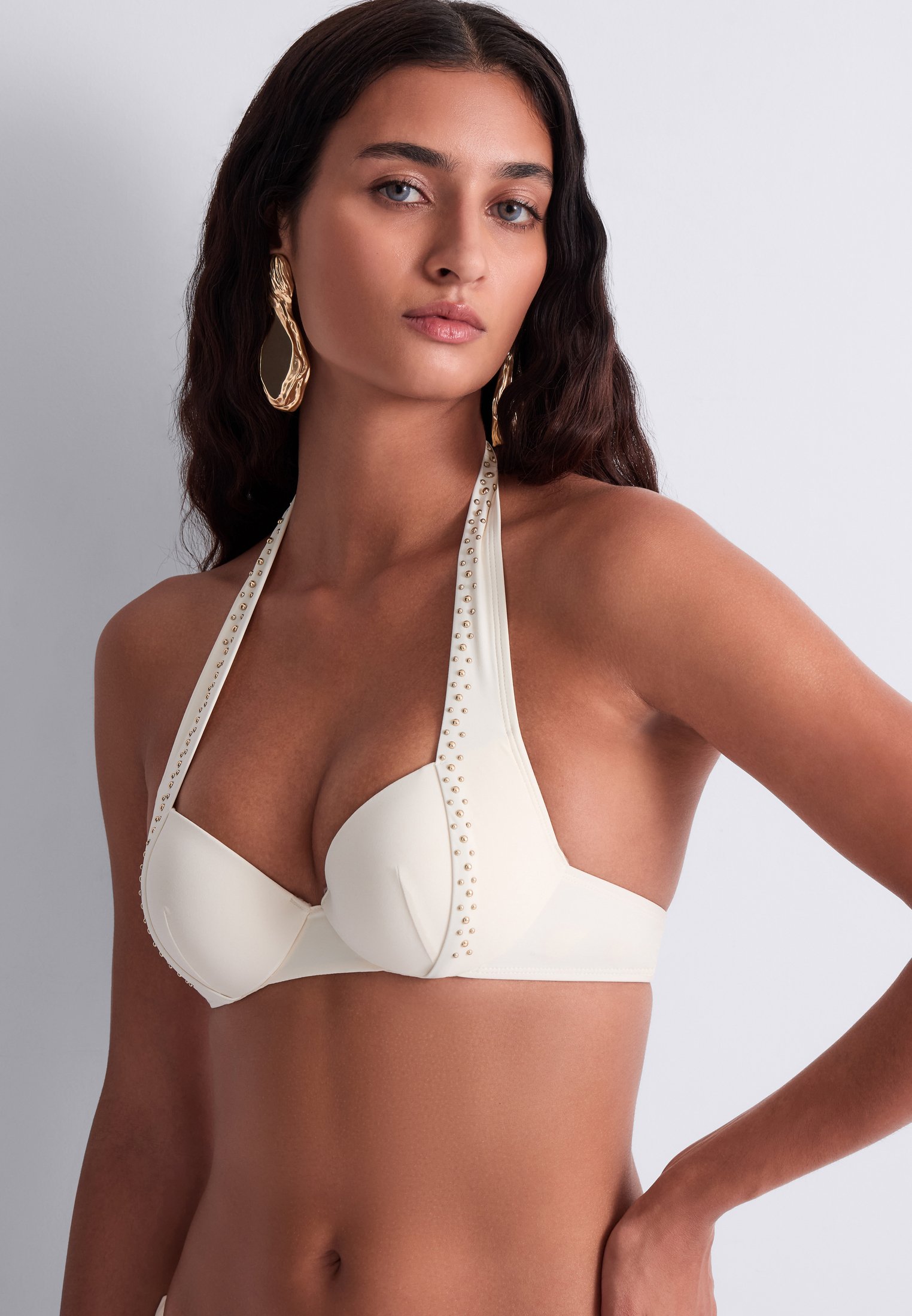 Bikini top with push-up cups White