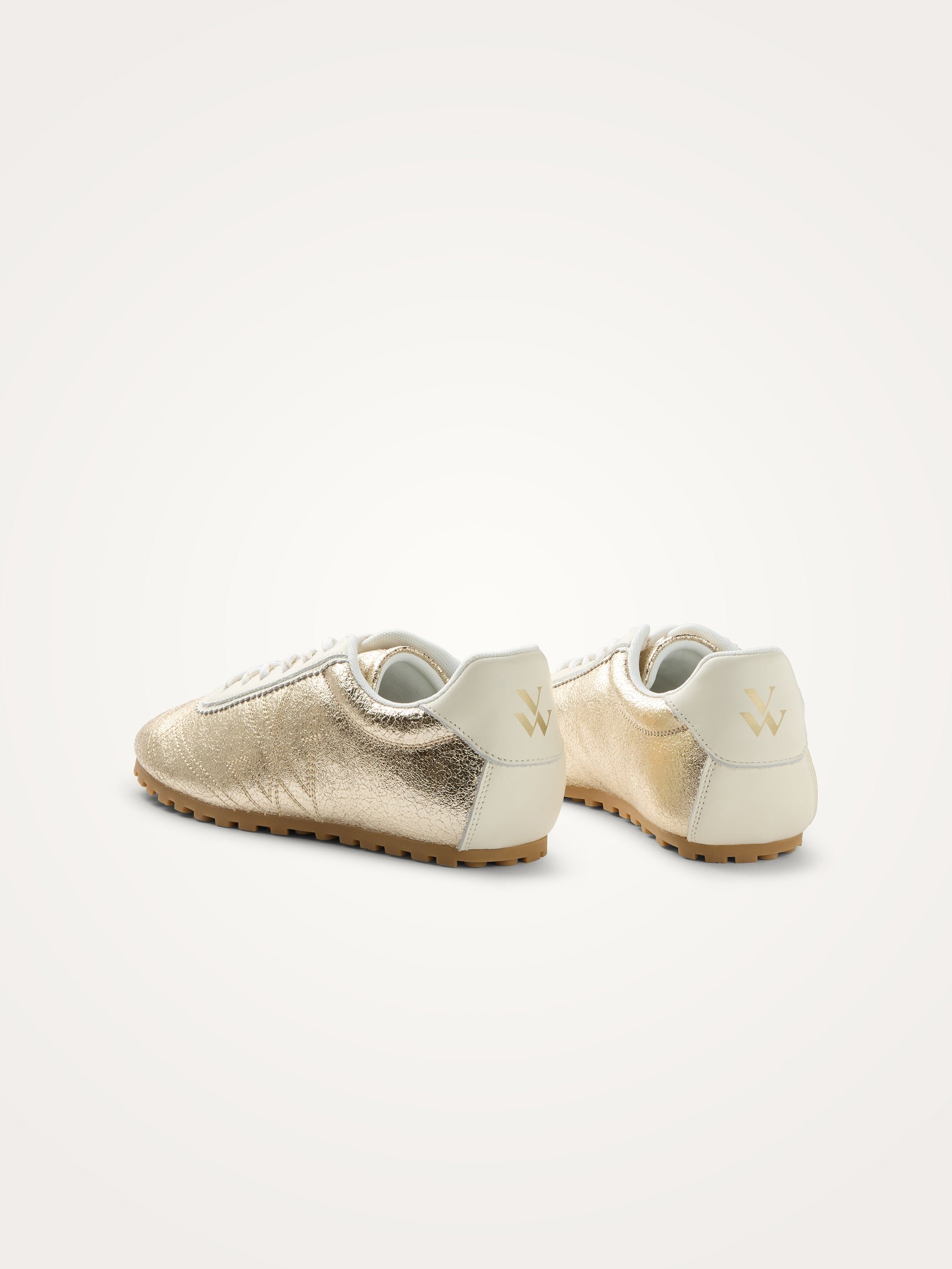 Sneakers with monogram sewn on a thin grooved sole VANESSA WU Golden