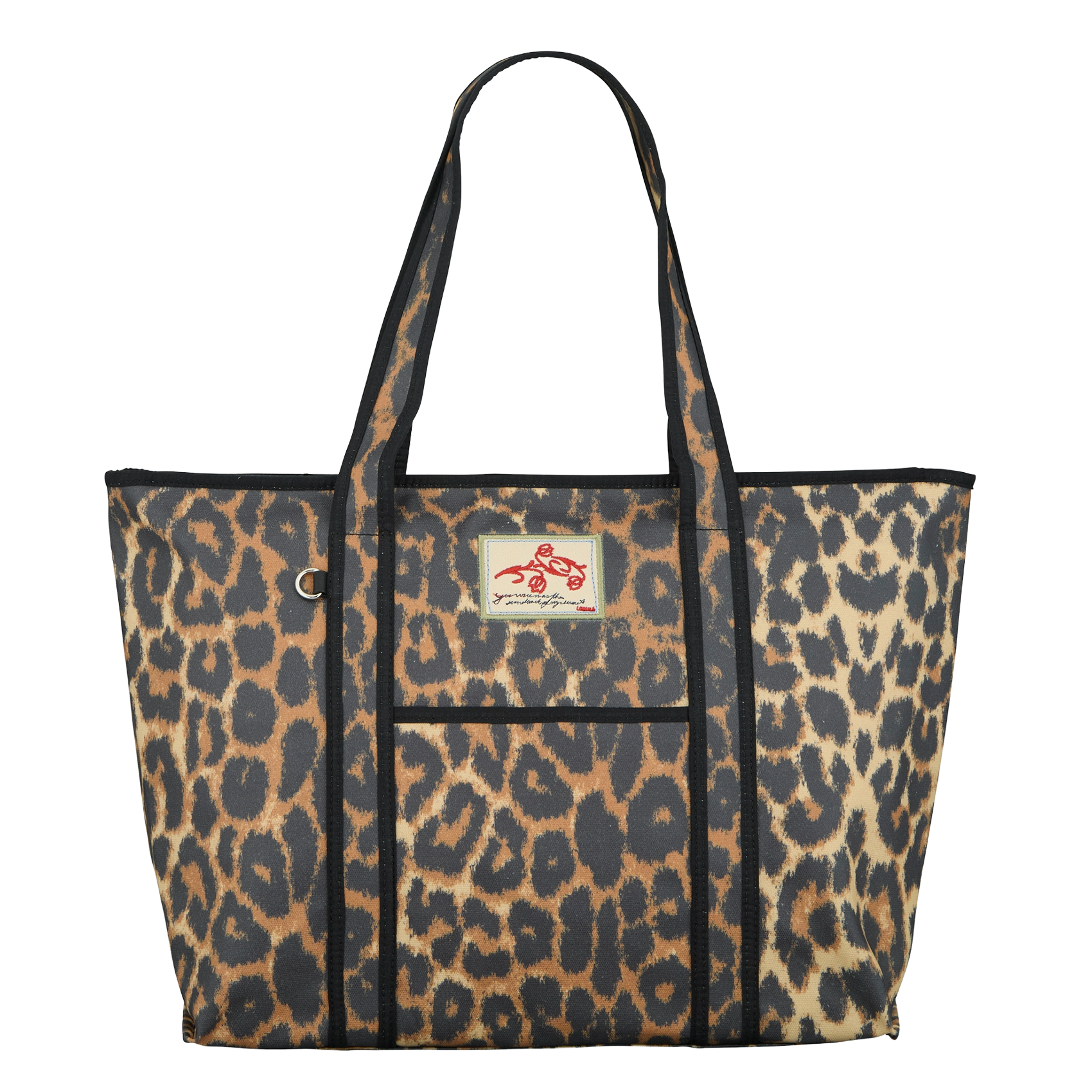 Bolso tote con estampado de leopardo BECKSONDERGAARD Negro