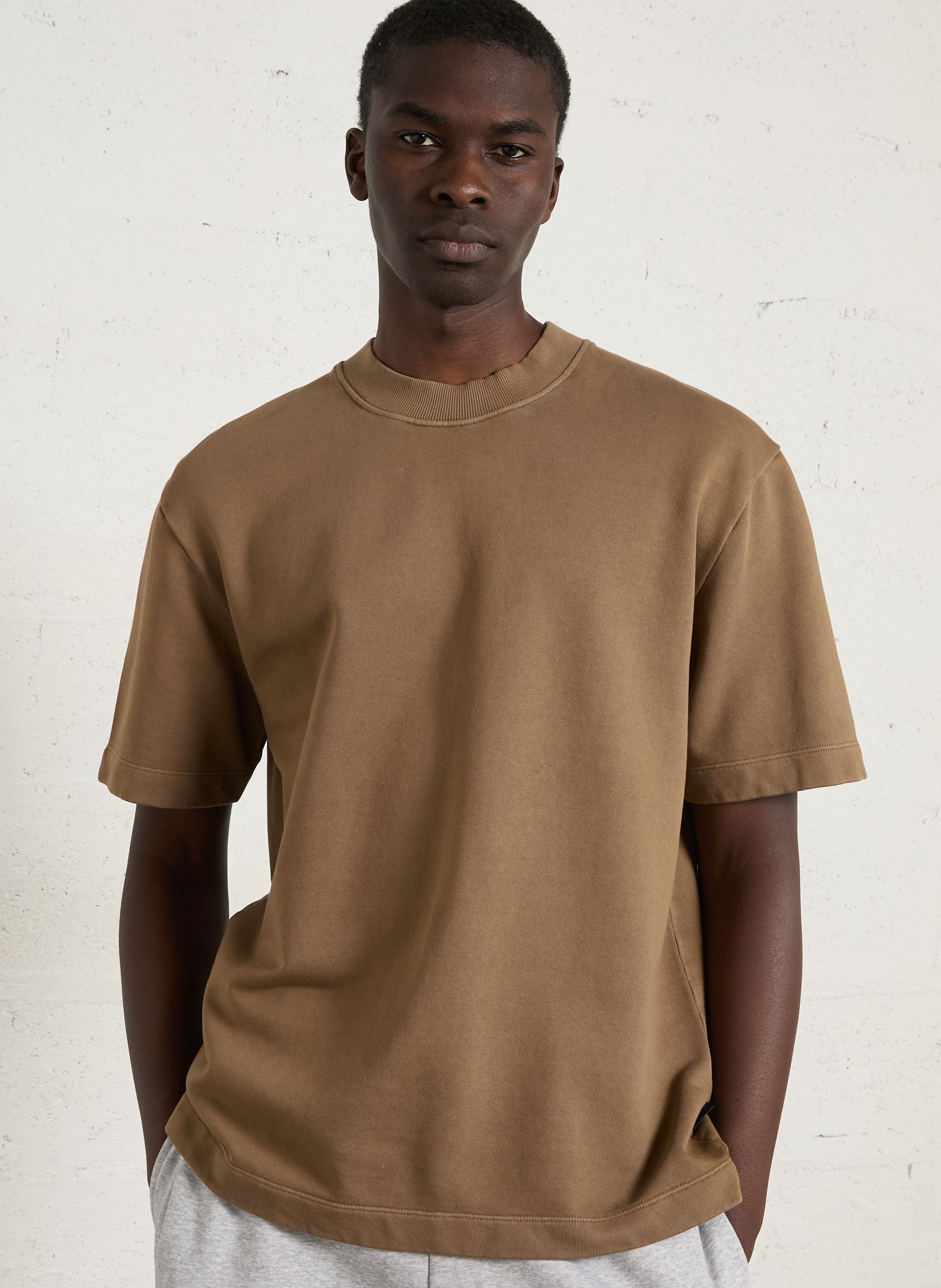 Tee-shirt droit uni en coton MINIMUM Marron