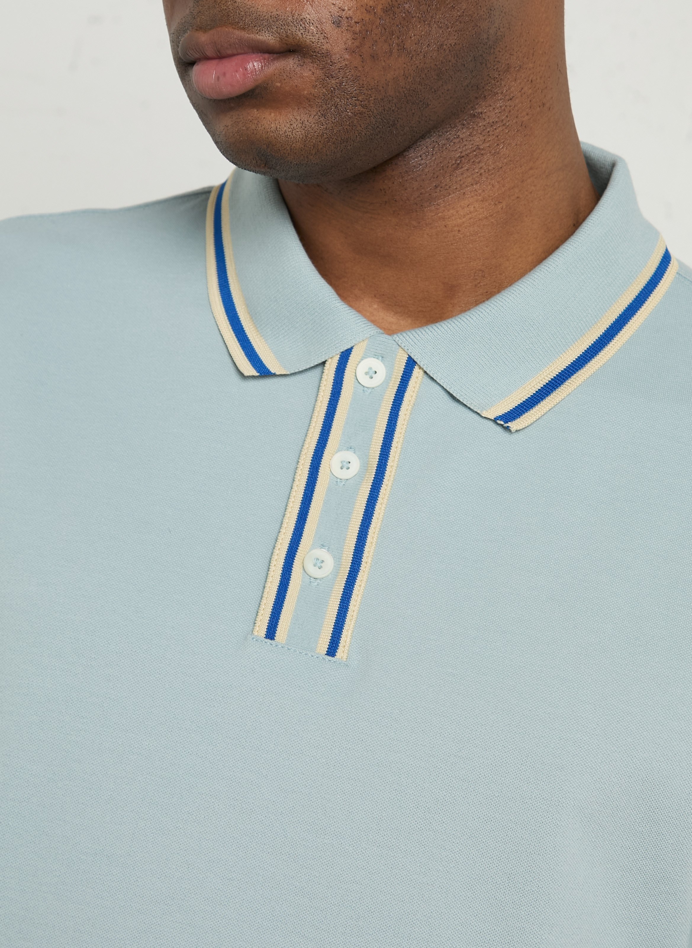 Short-sleeved polo with striped details PAUL SMITH Blue