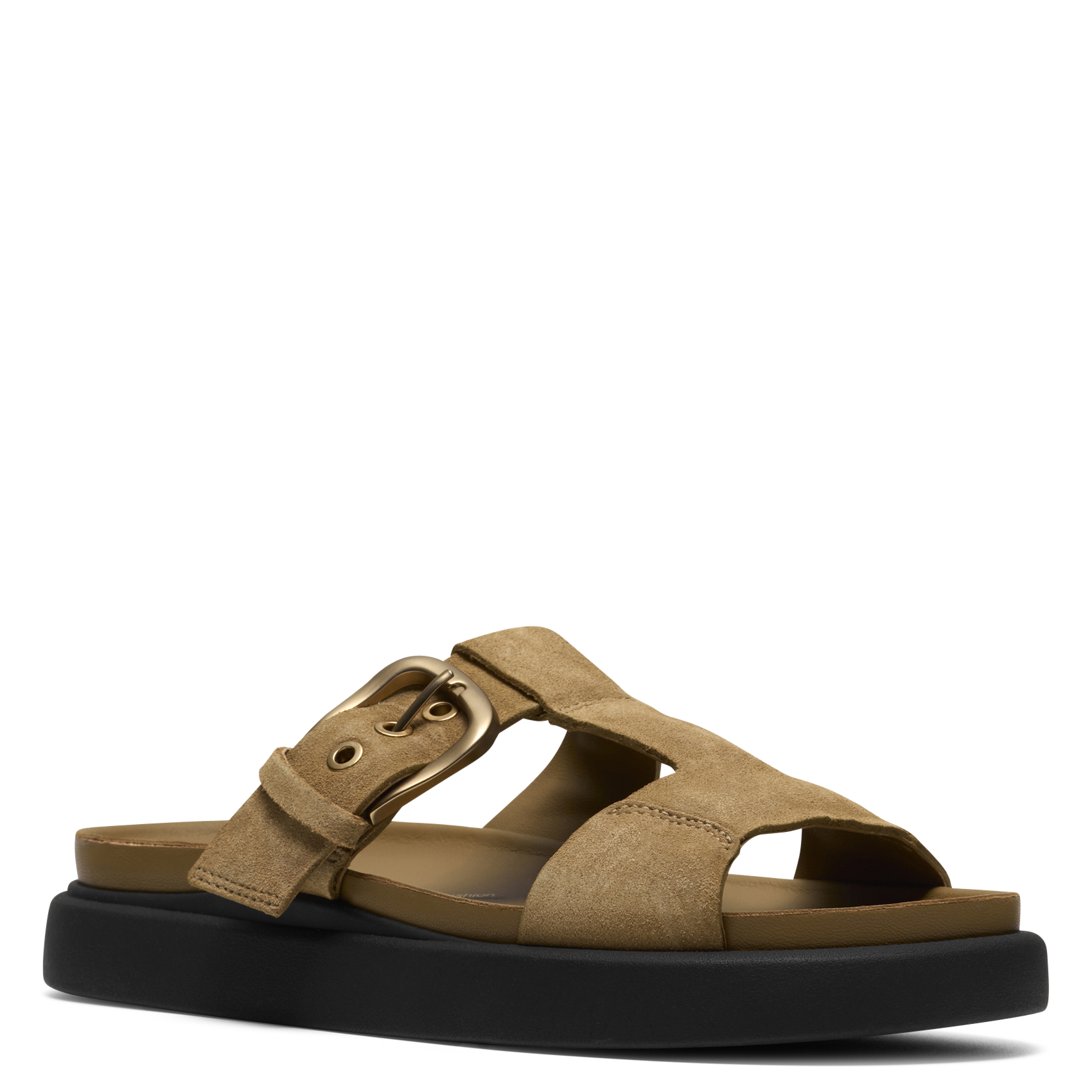 Aouda flat leather sandals CLARKS Brown