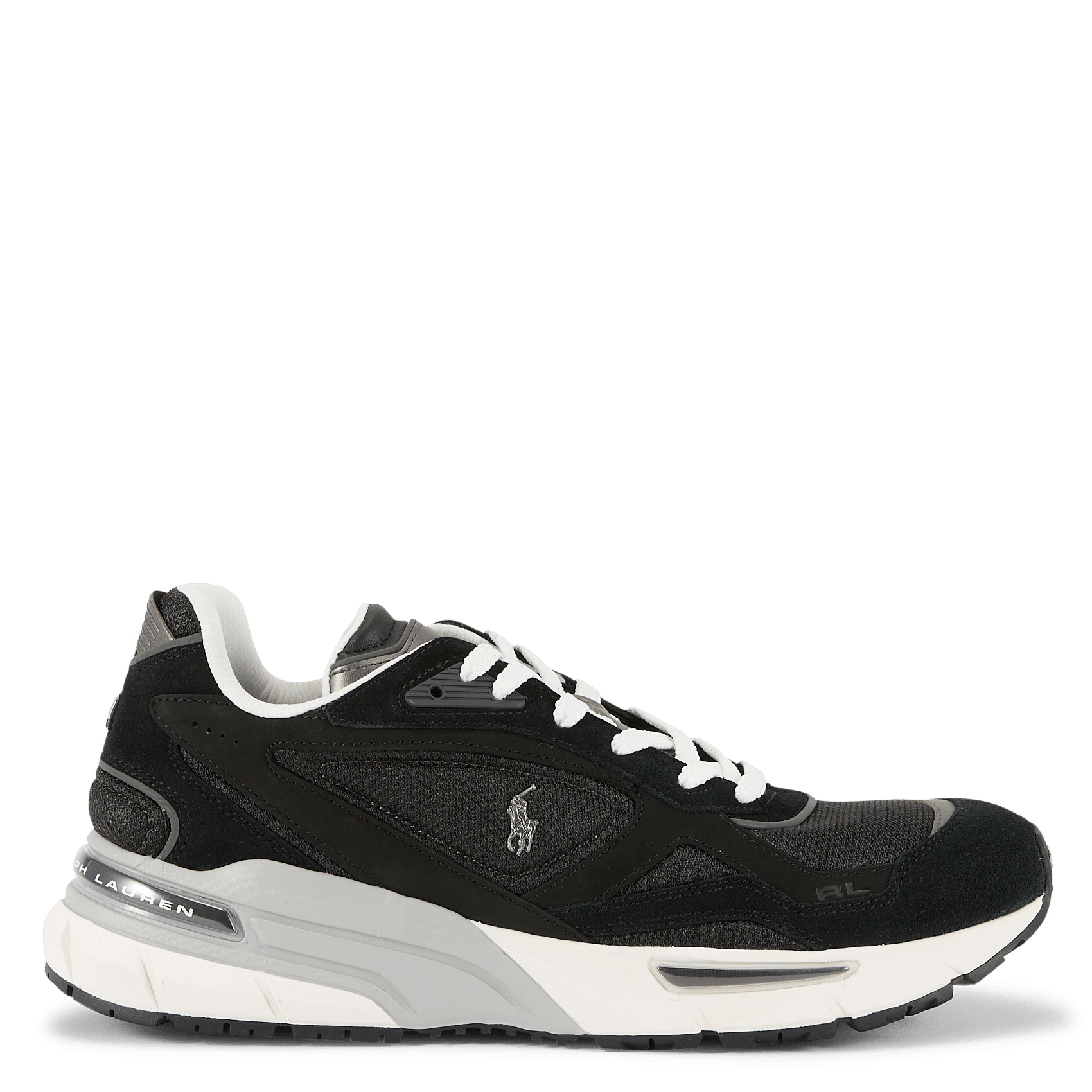 Lage baskets van leermix POLO RALPH LAUREN Zwart