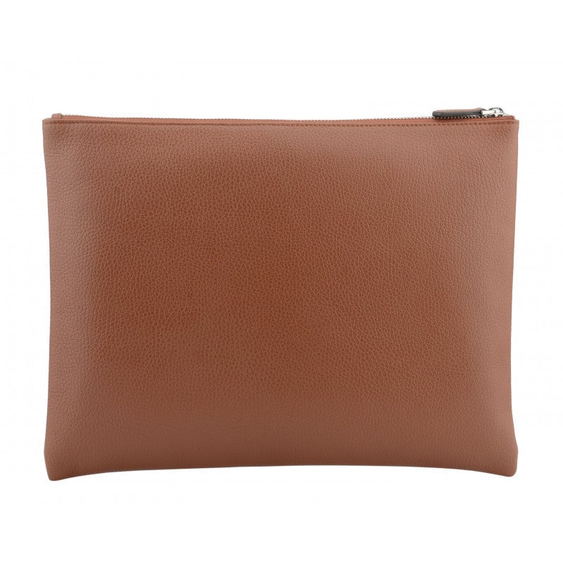 Calfskin leather shoulder bag Brown