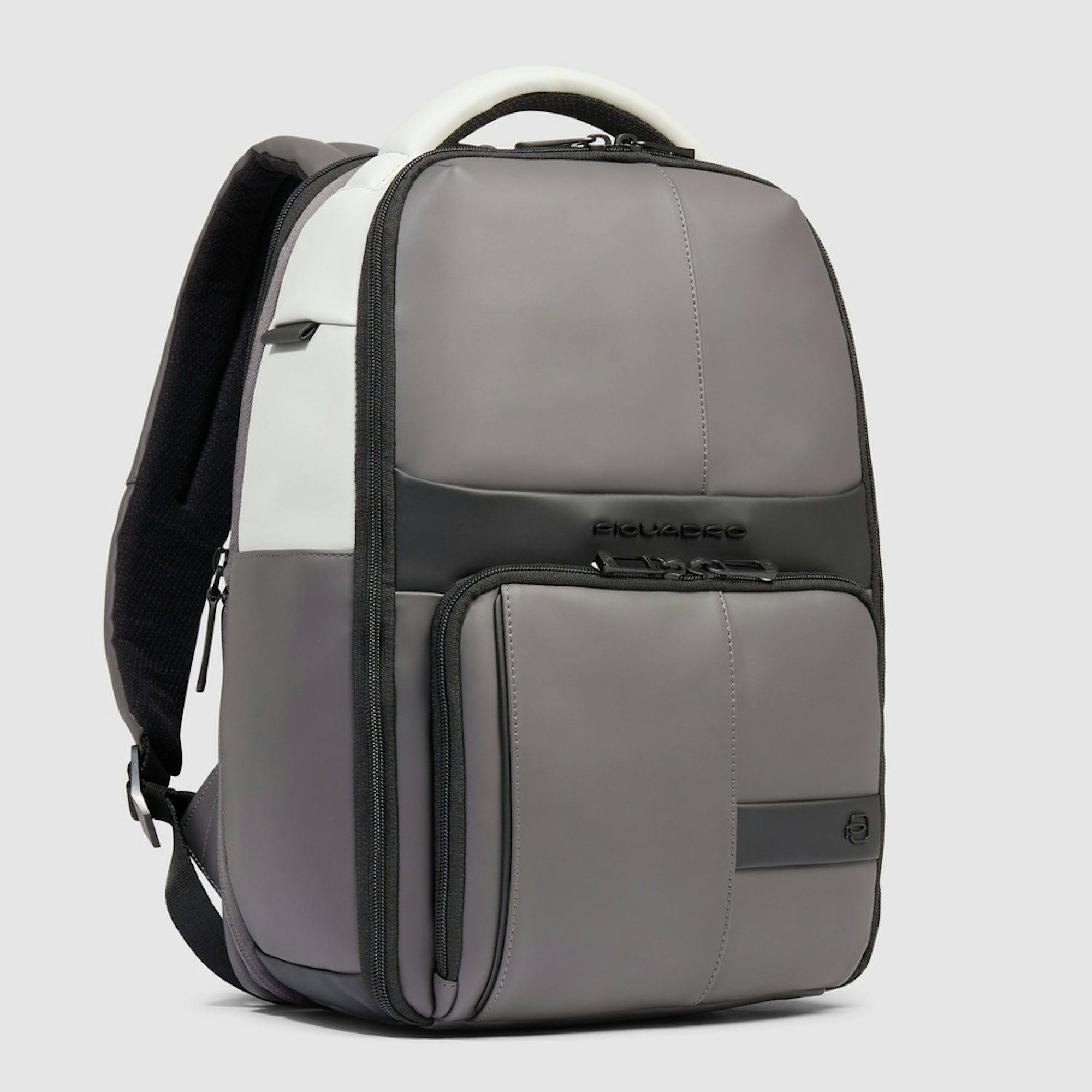 Water-repellent travel backpack for laptop, compatible with Ryanair PIQUADRO Grey