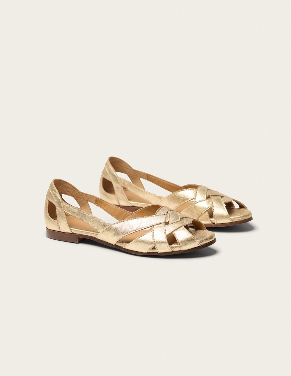 Faux leather sandals ODAJE Golden