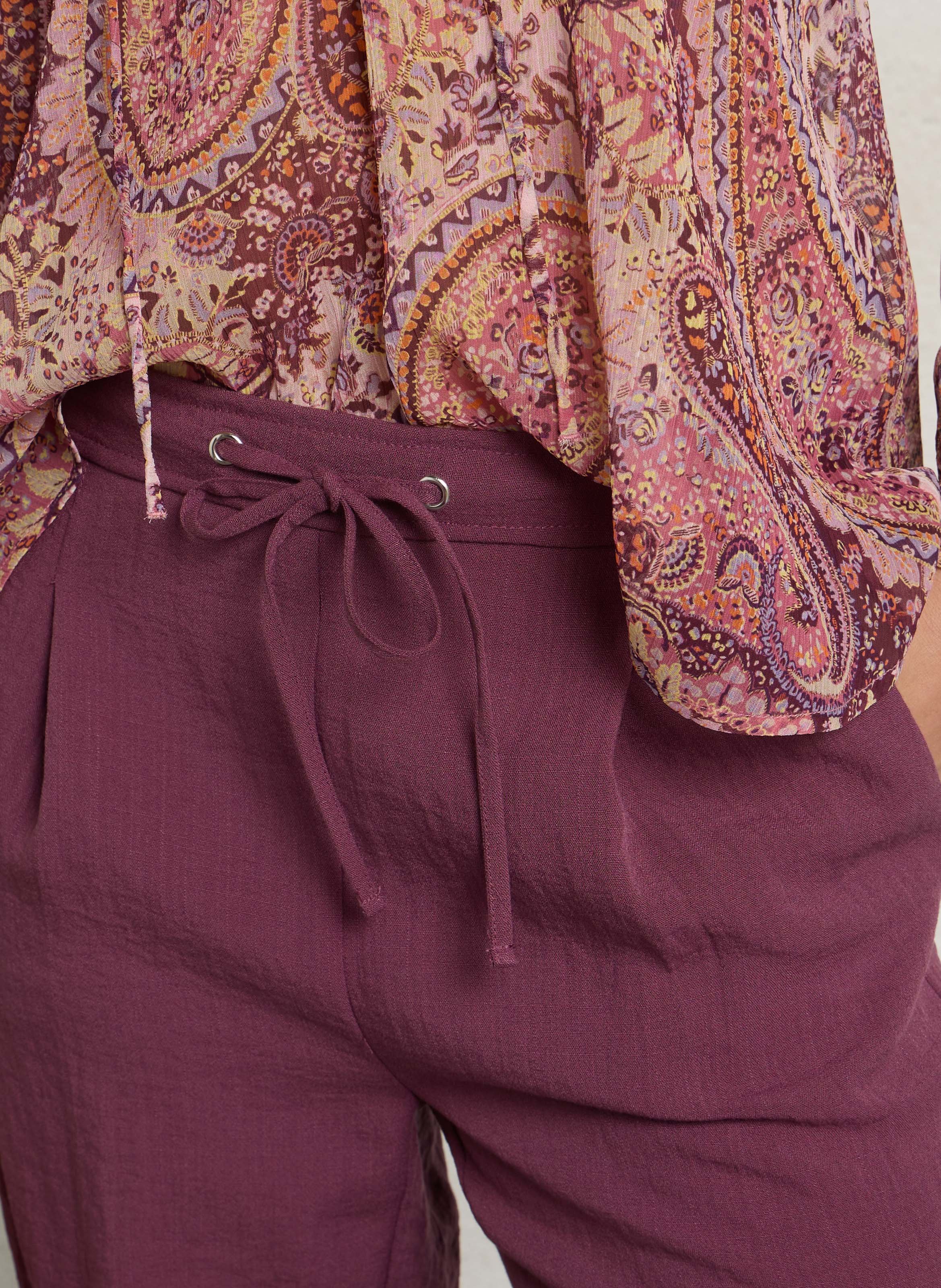 High-waisted wide leg fluid pants SUD EXPRESS Purple