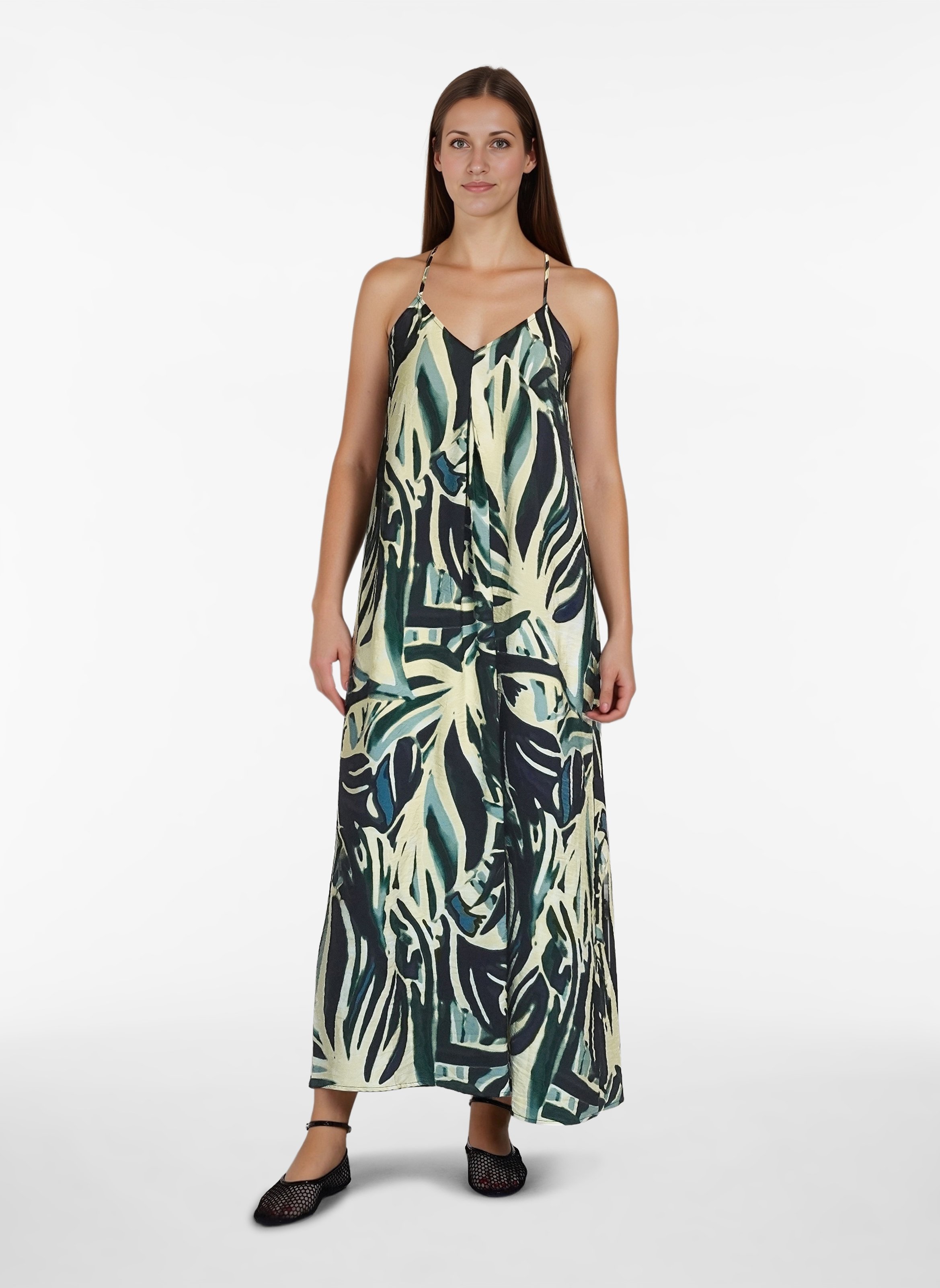 Halflange jurk met print VILA Blauw