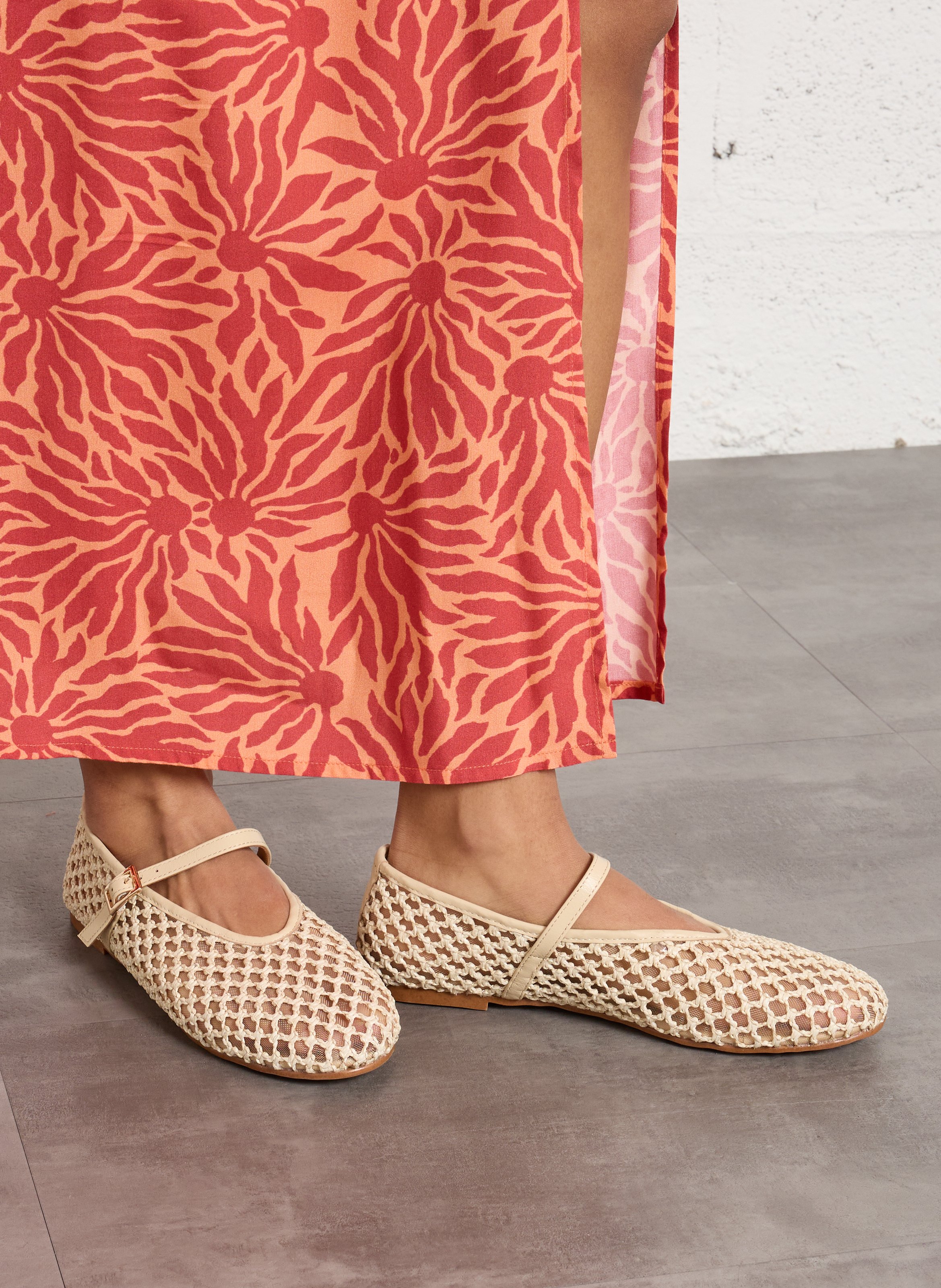 Ballerines ajourées à bride TORAL Marron