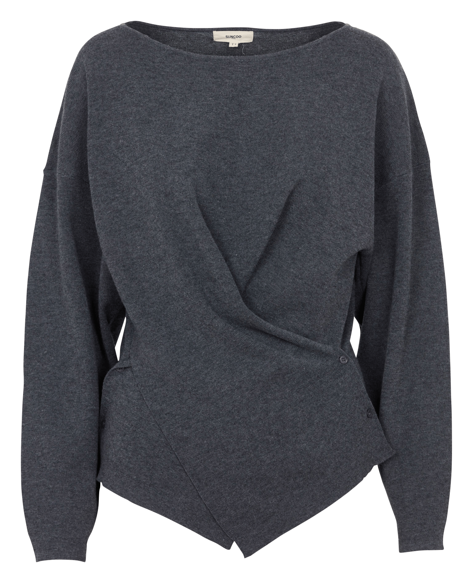 Oversized boat-neck sweater  SUNCOO Black