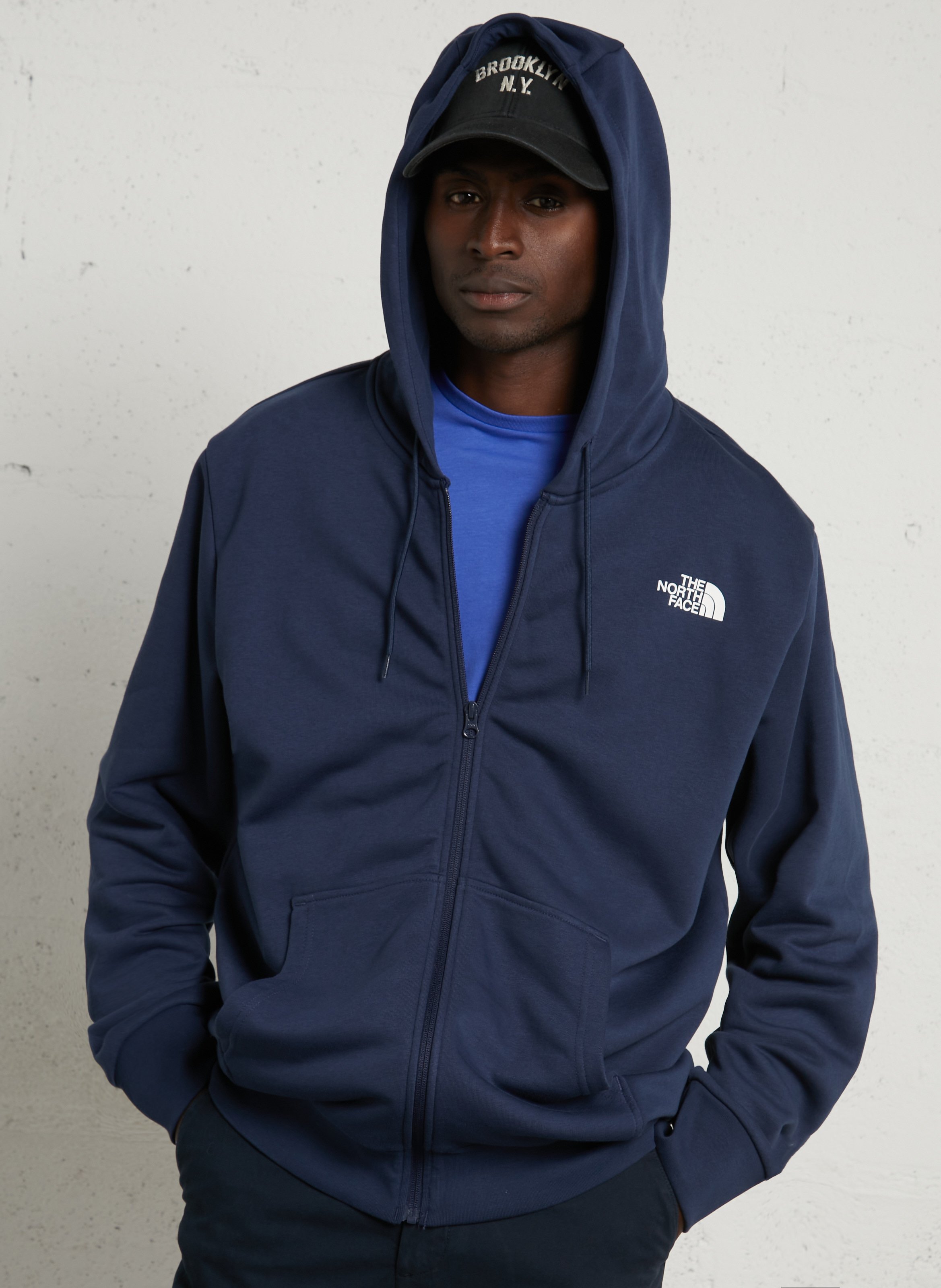 Sweat zippé à capuche uni THE NORTH FACE Bleu